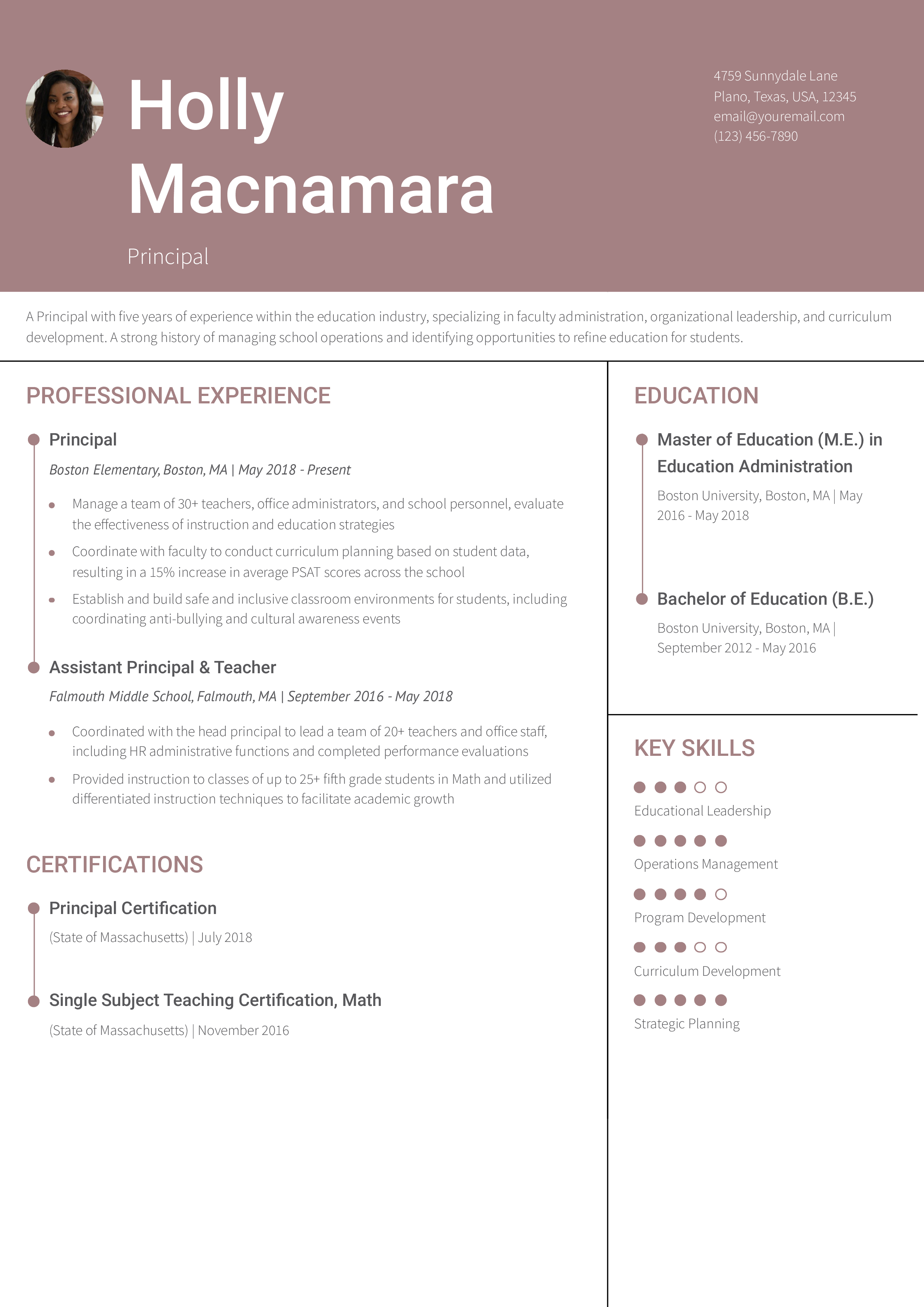 Example #1 Resume