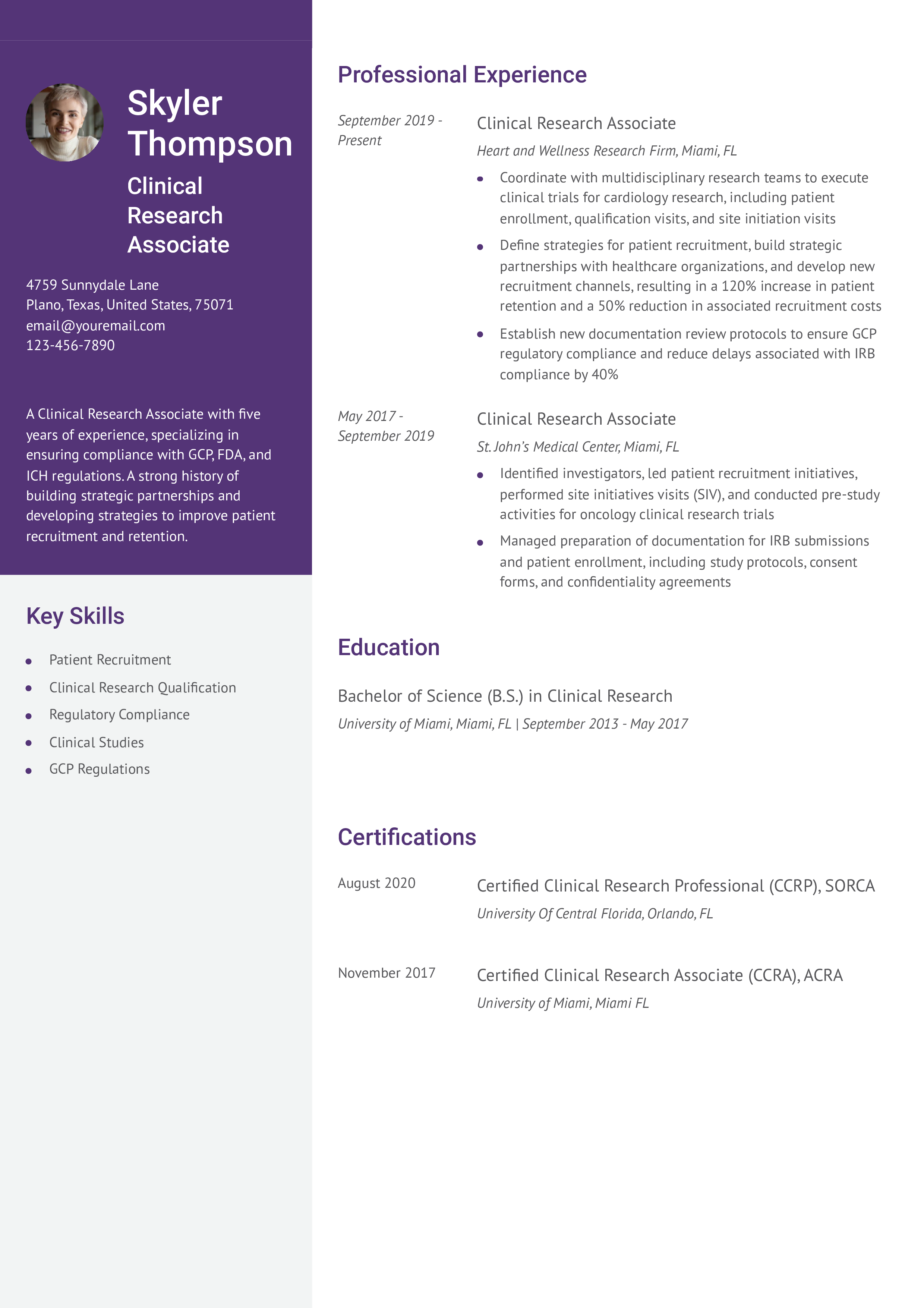 Mid-career Resume
