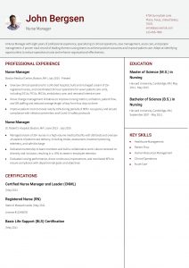 Nurse Manager Resume Example