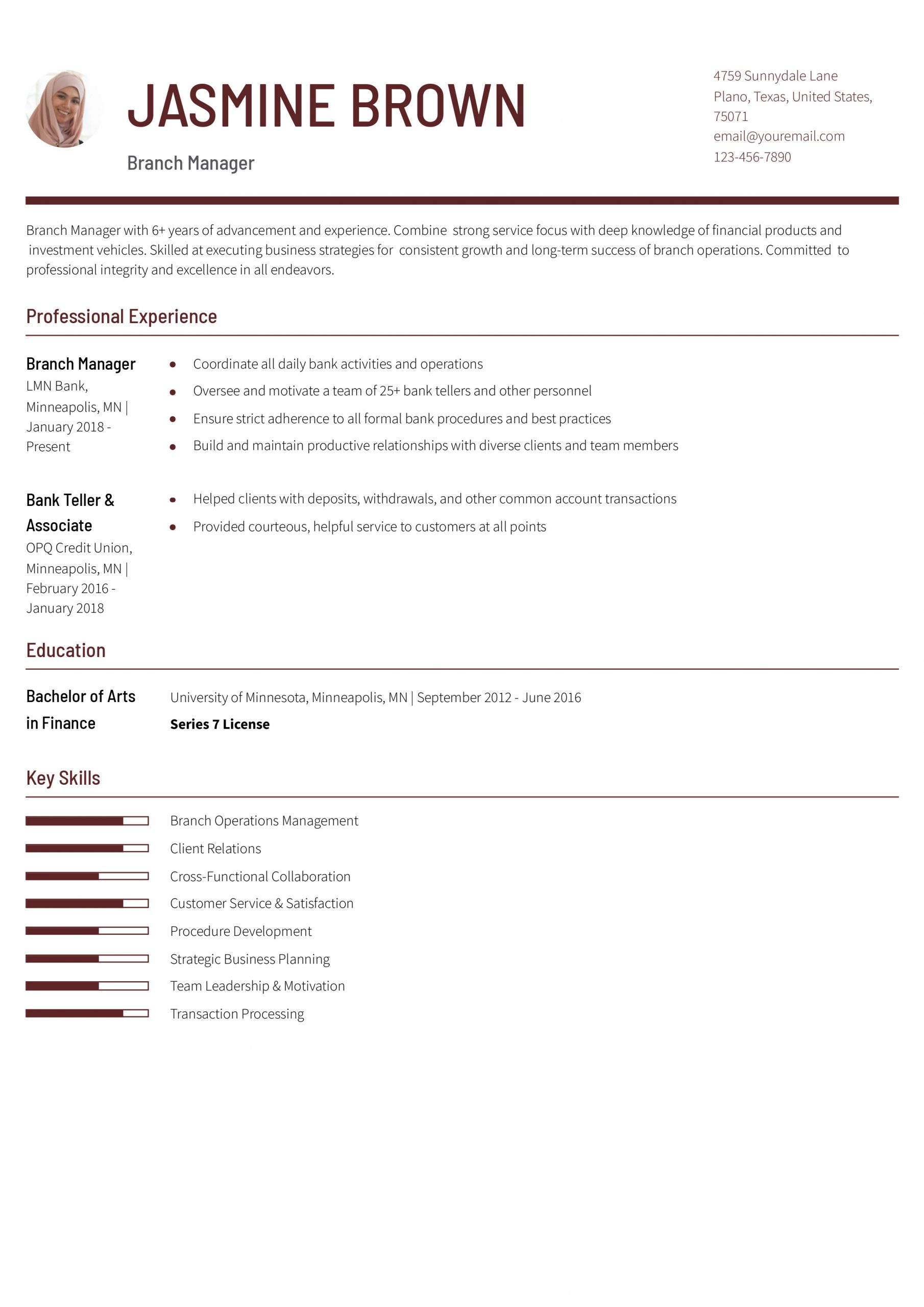 Branch Manager Resume Examples and Templates for 2025