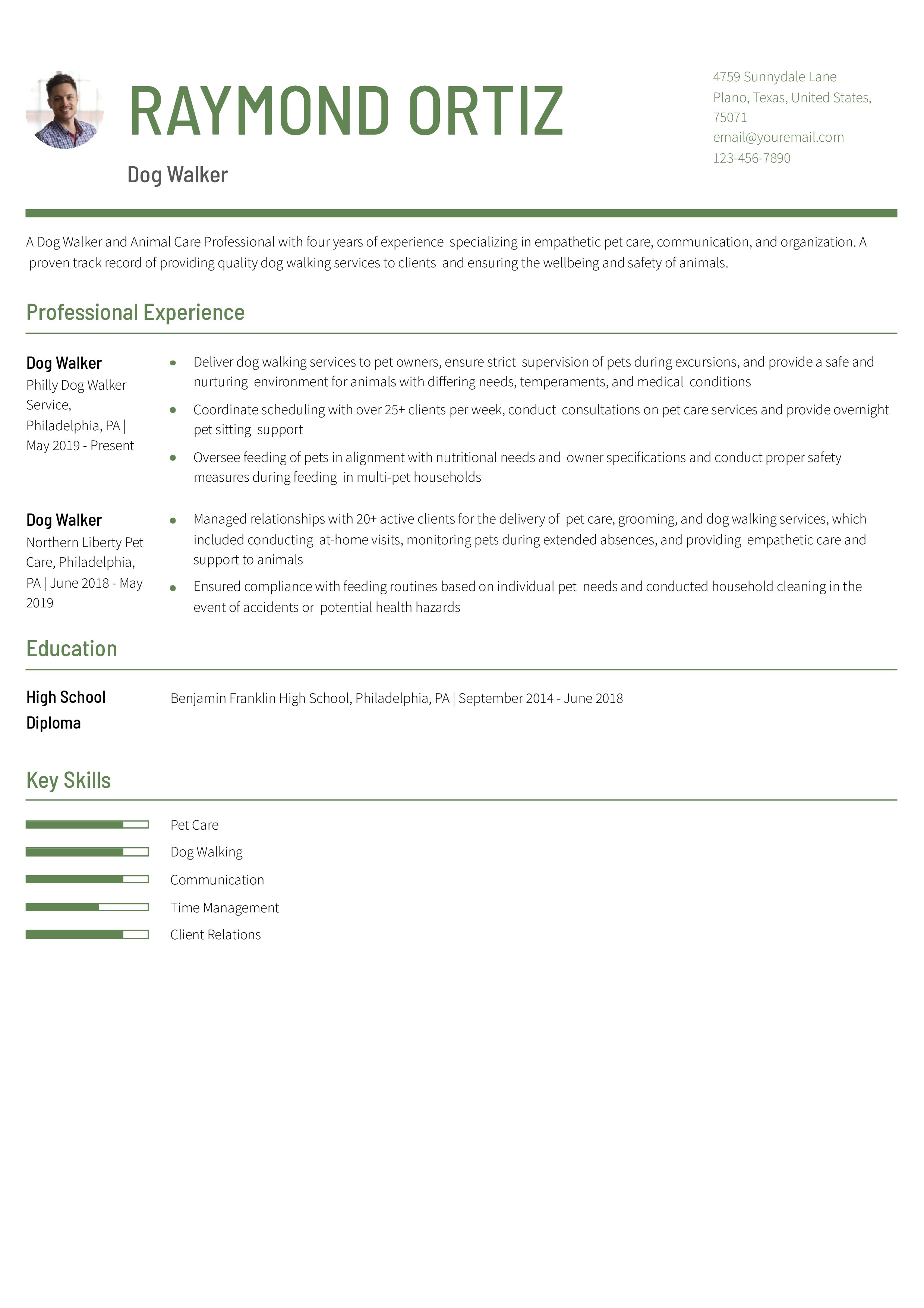 Dog Walker Resume Examples and - Dog Walker Mid Level.pdf 