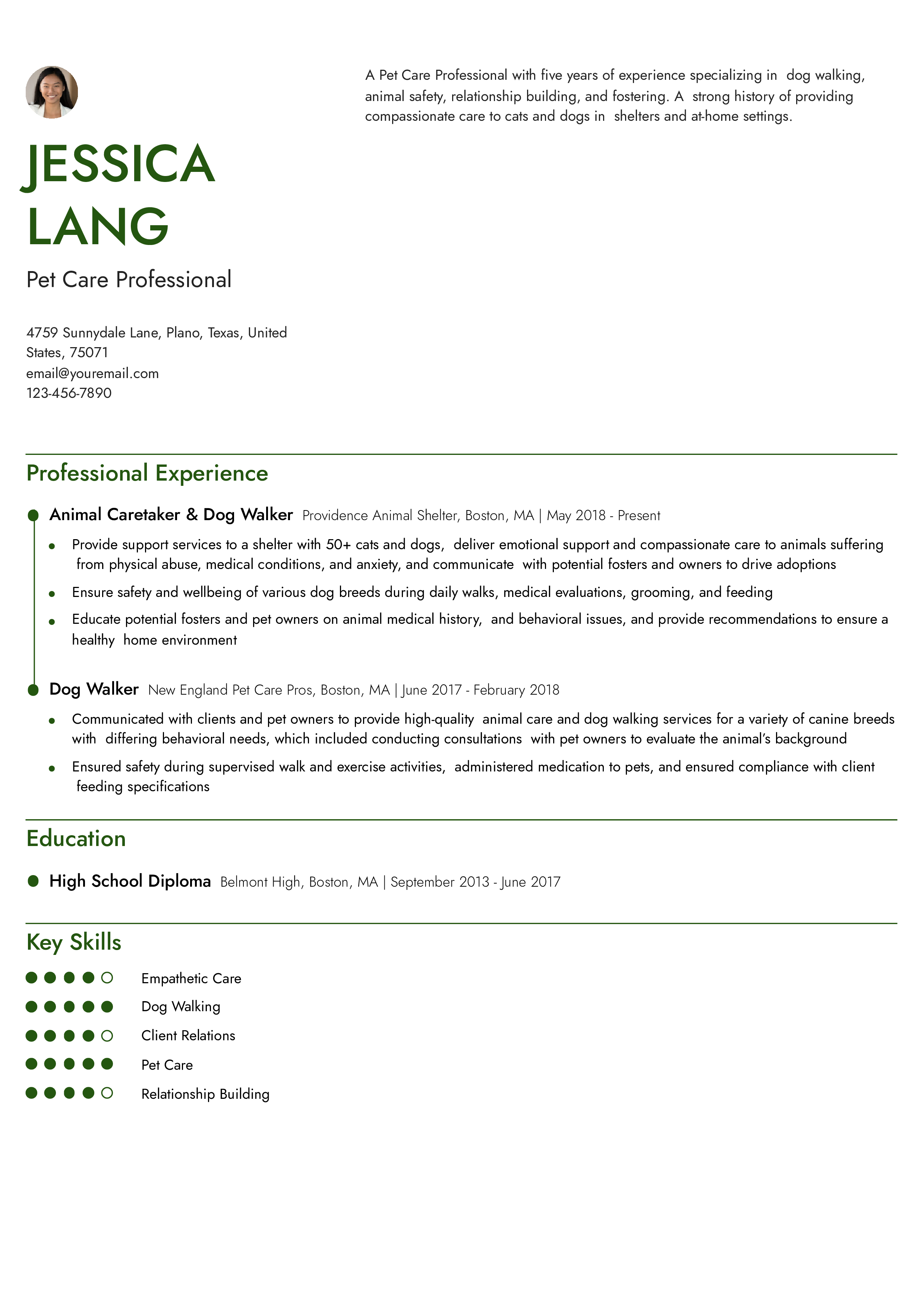 Dog Walker Resume Examples and - Dog Walker Senior Level.pdf 