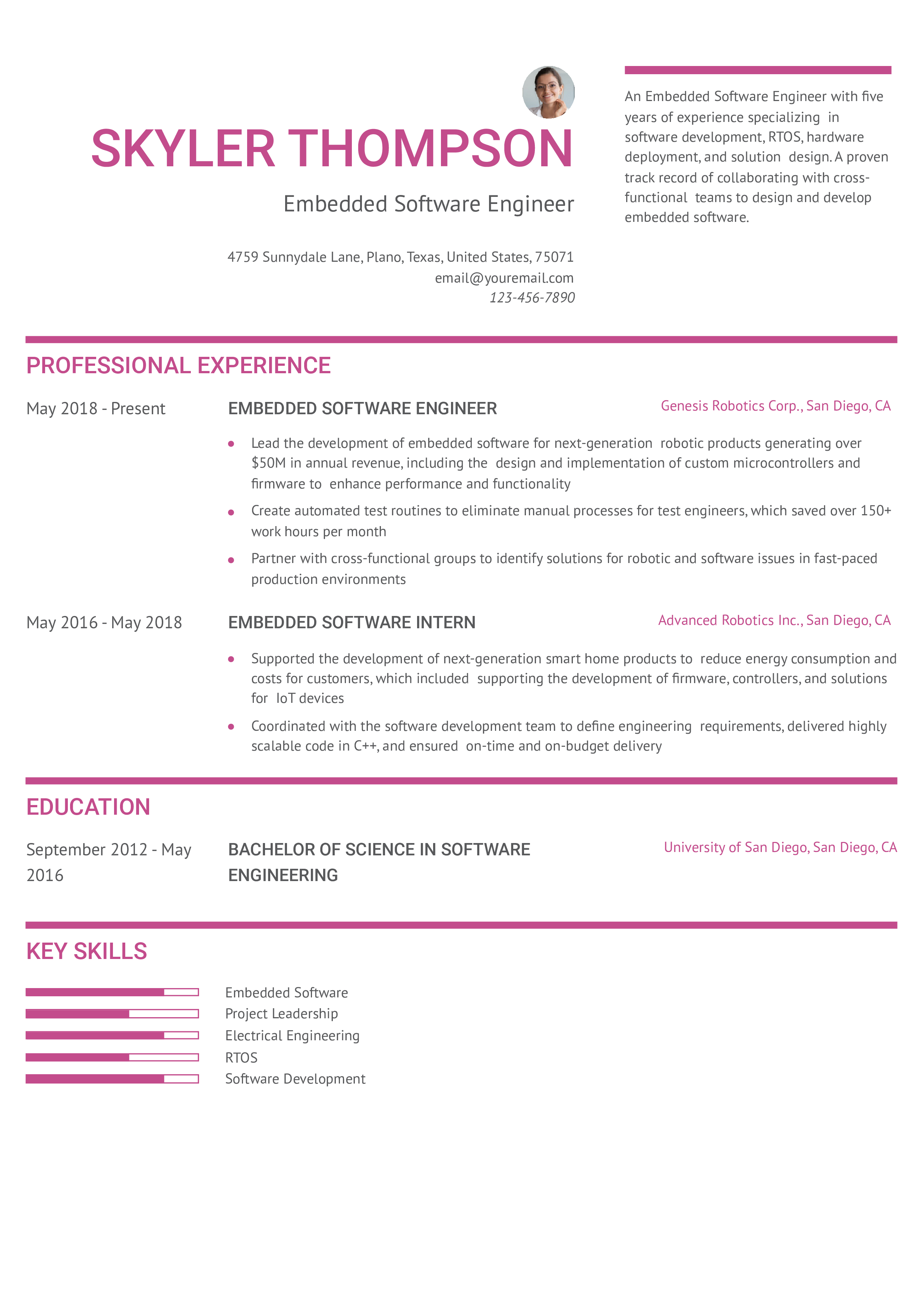 Mid-career Resume