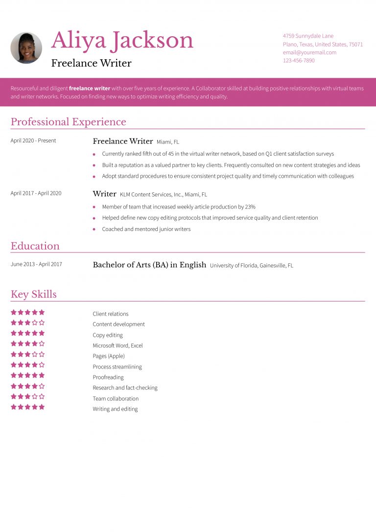 Freelance Writer Resume Examples and Templates for 2025 