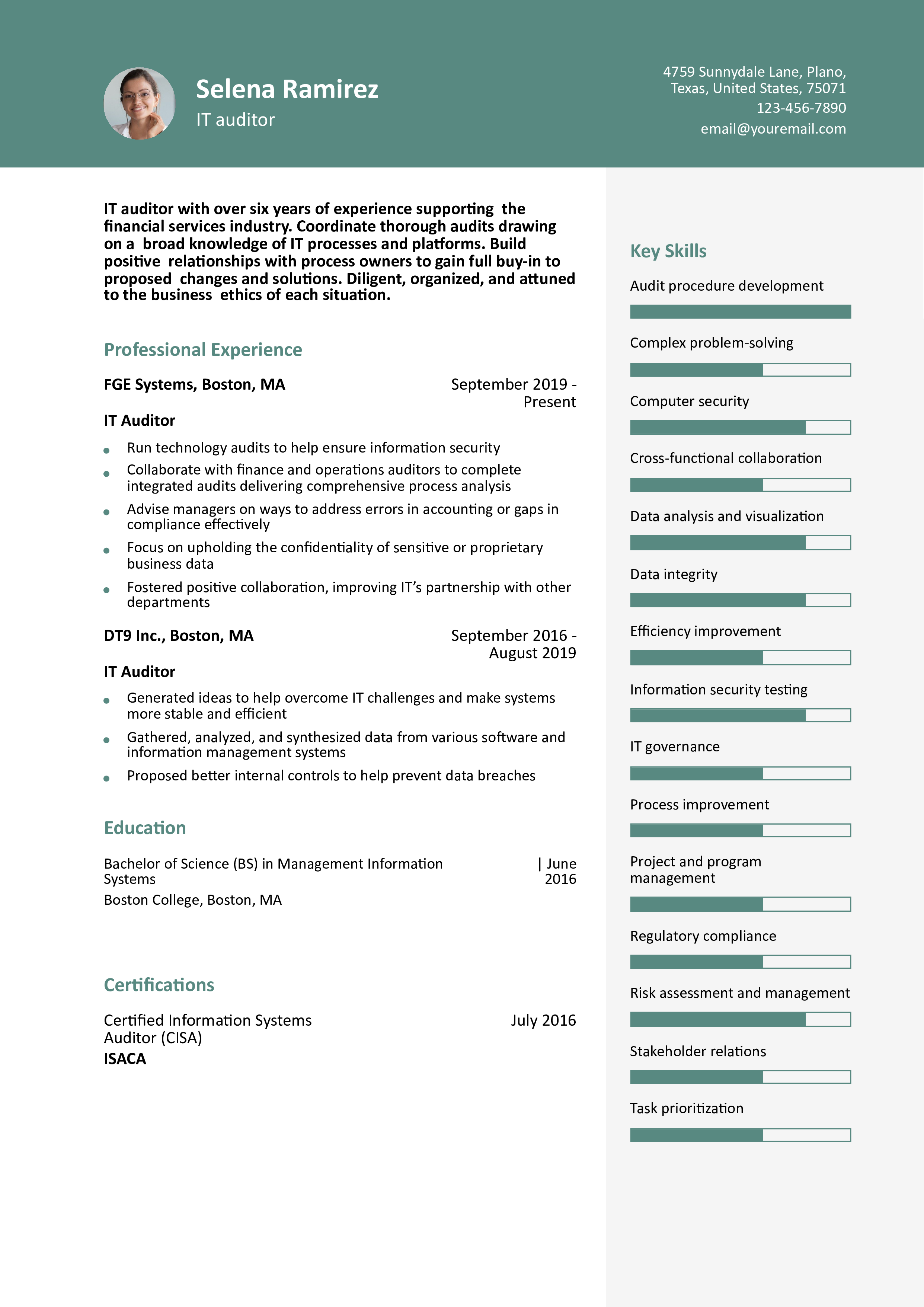 Mid-career Resume