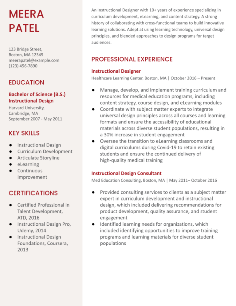 Instructional Designer Resume Examples and Templates for 2024