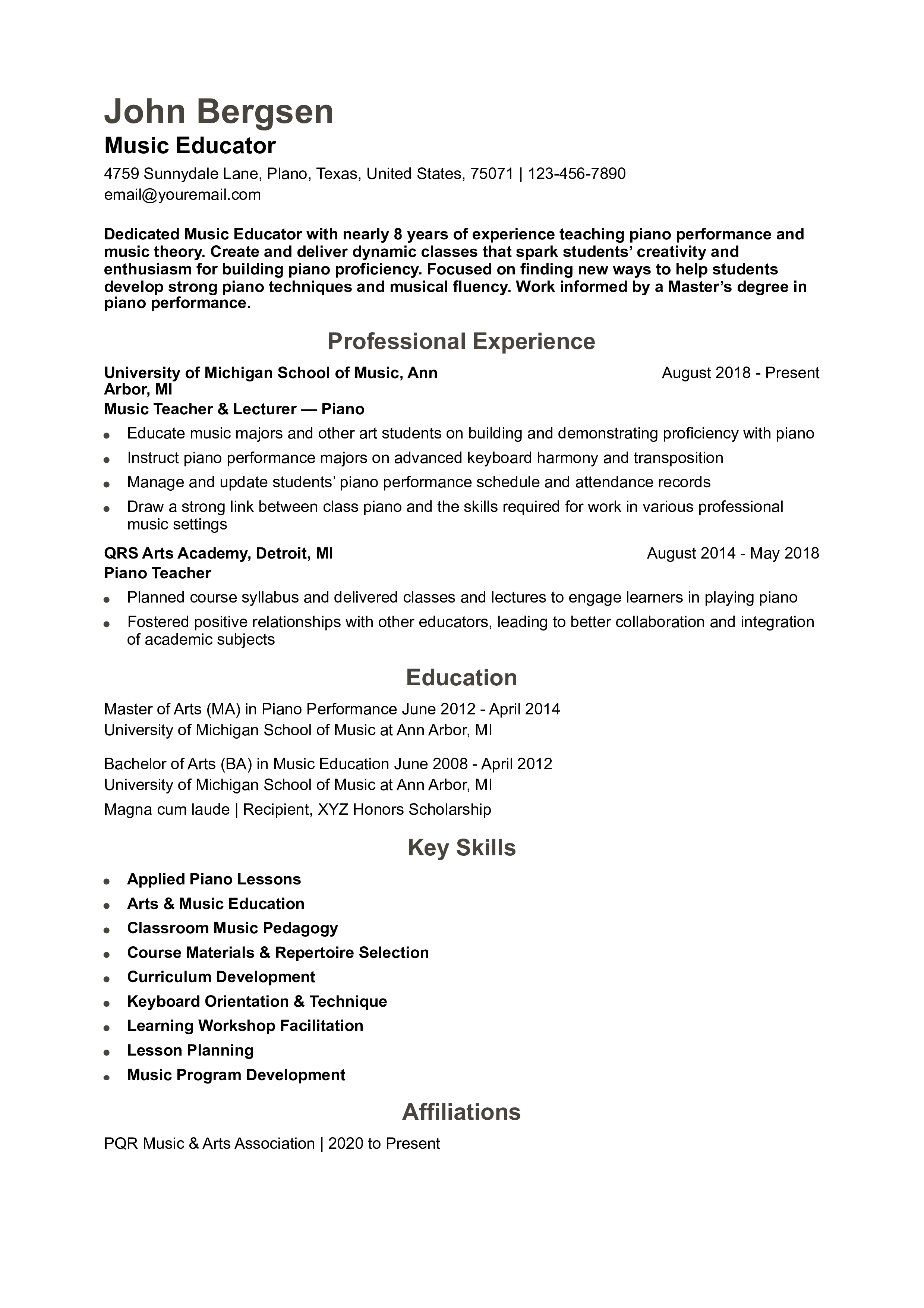 Senior-Level Resume