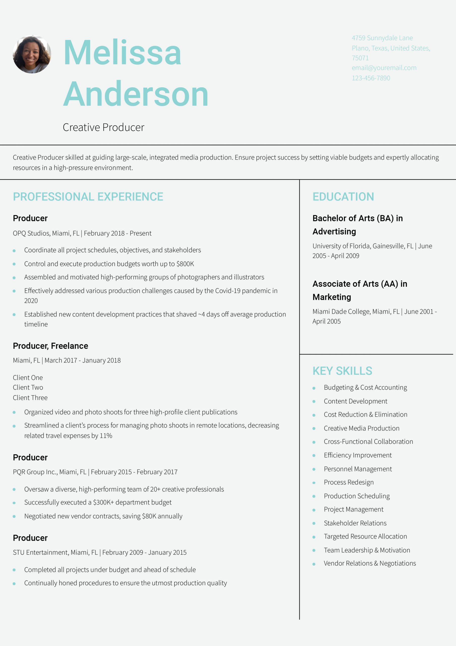 Producer Resume Examples and Templates for 2025