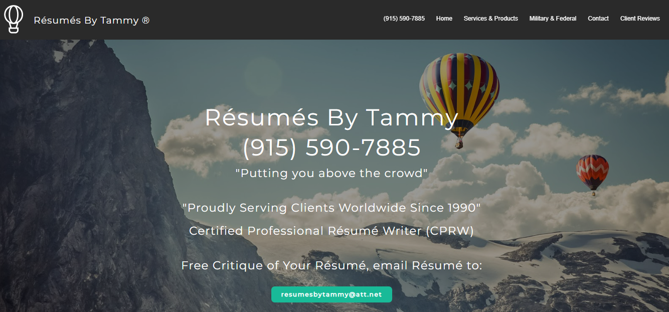 Resumes by Tammy Homepage