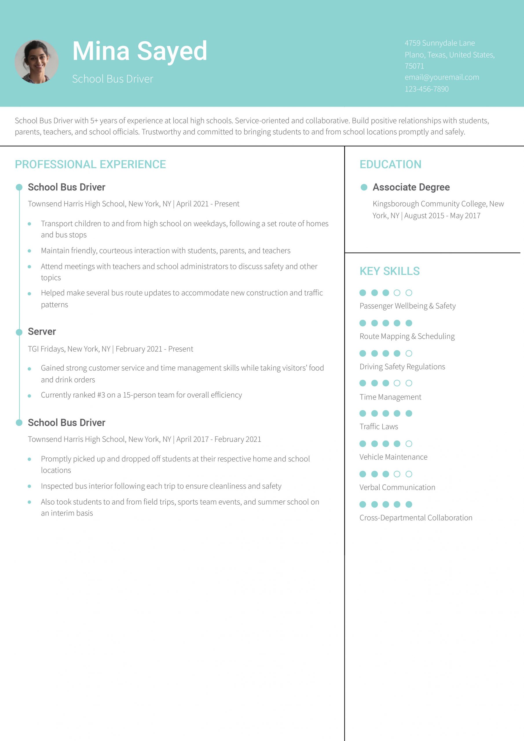 School Bus Driver Resume Examples and Templates for 2025