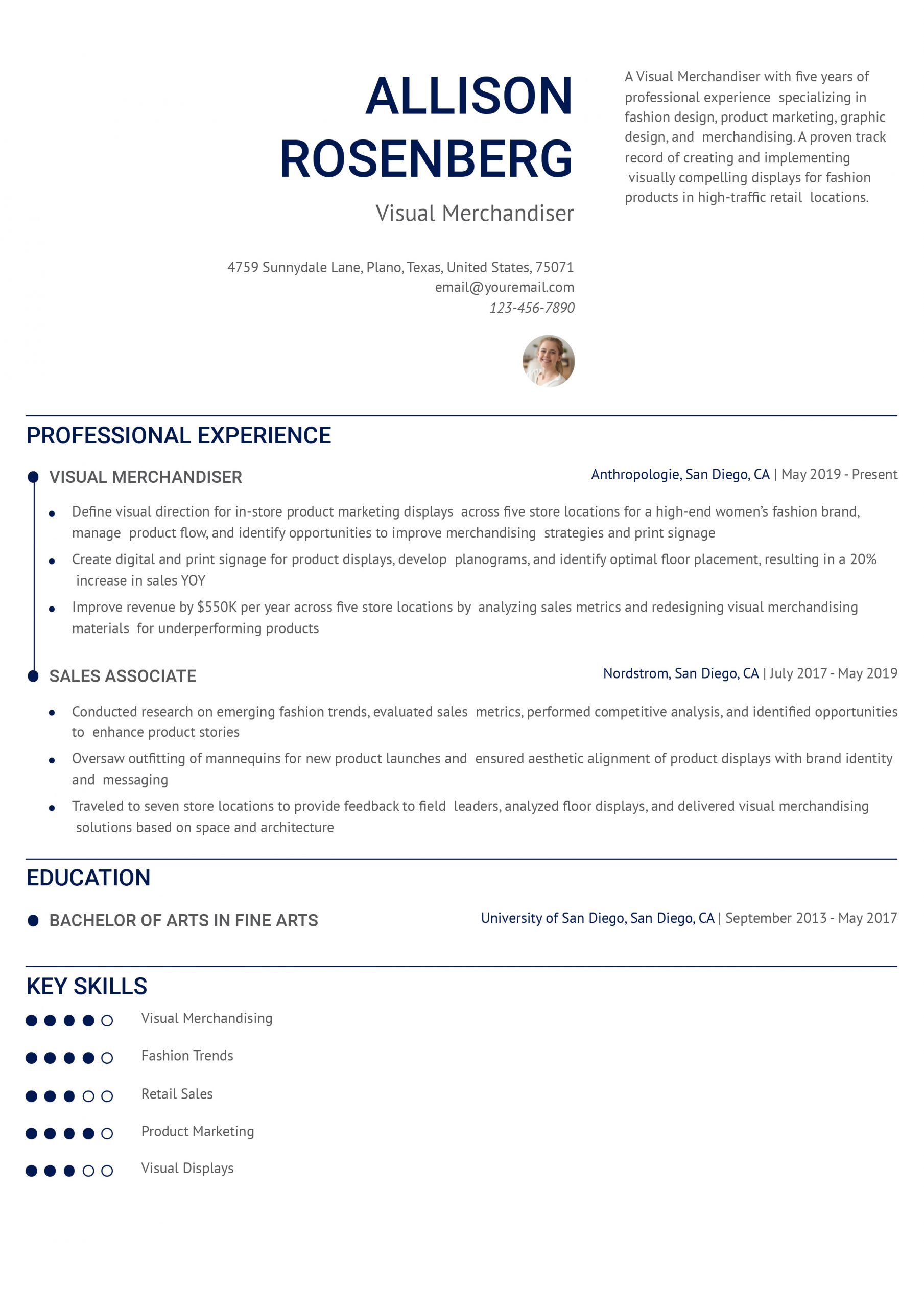 Visual Merchandising Resume Examples and Templates for 2025