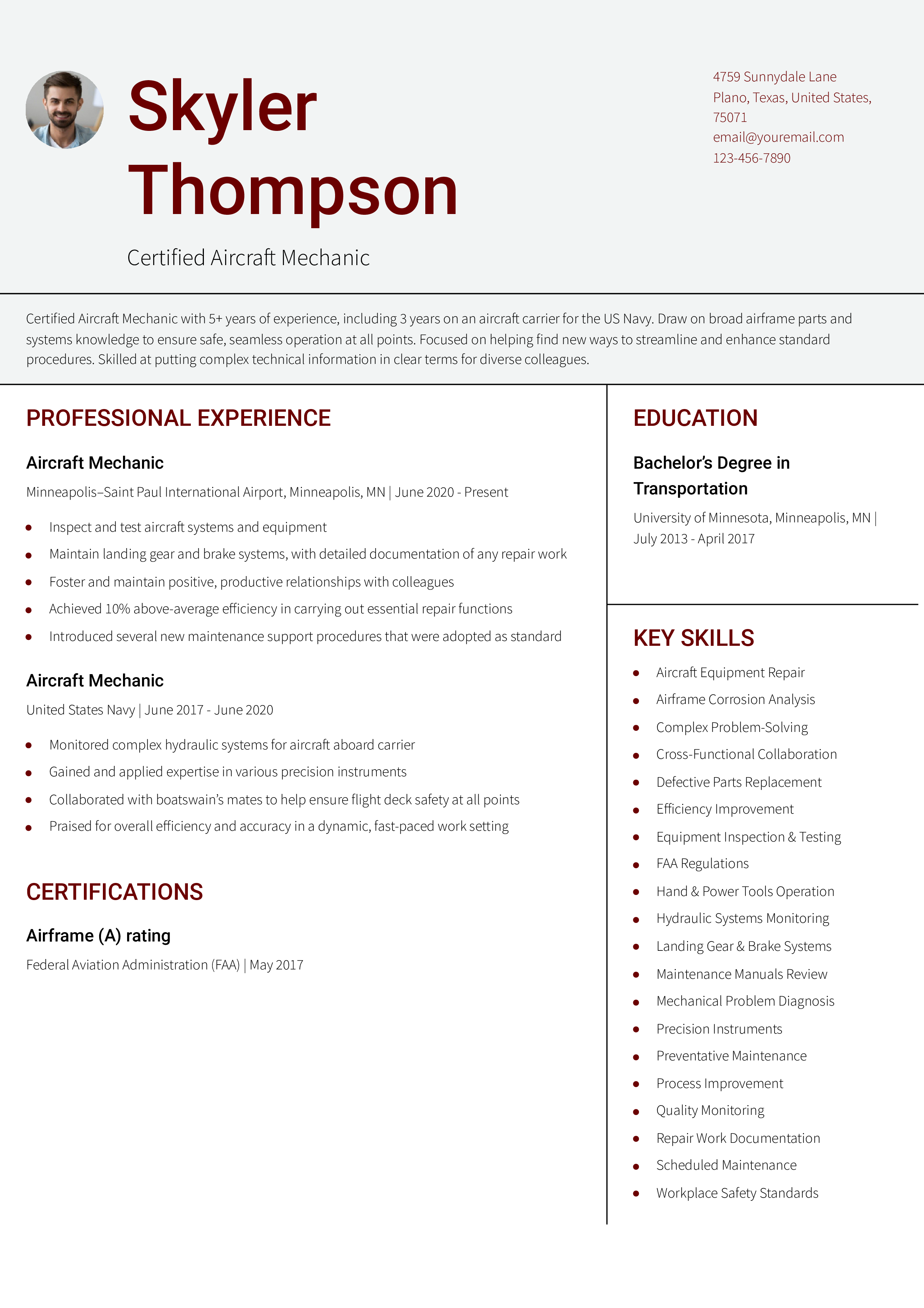 Mid-Career Resume