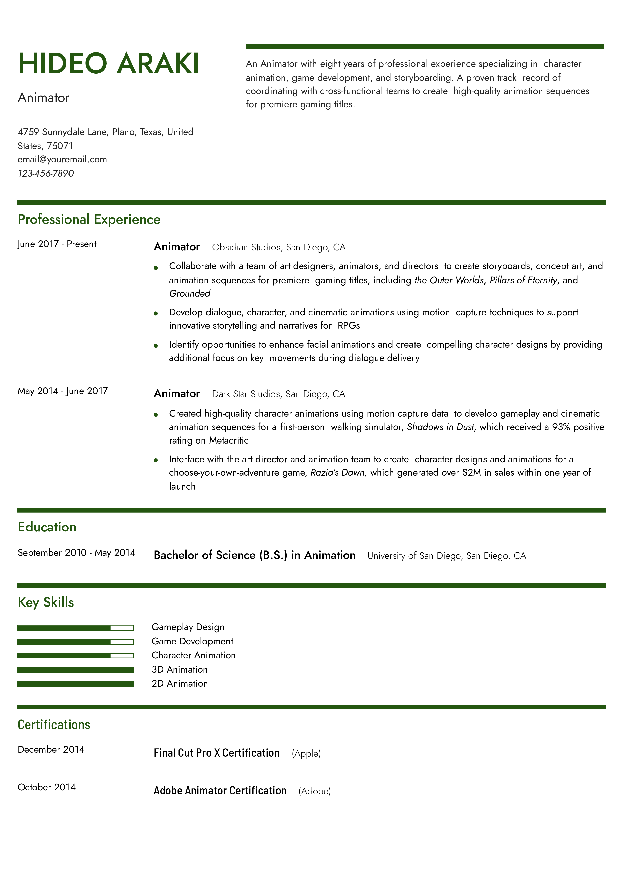 Mid-career Resume