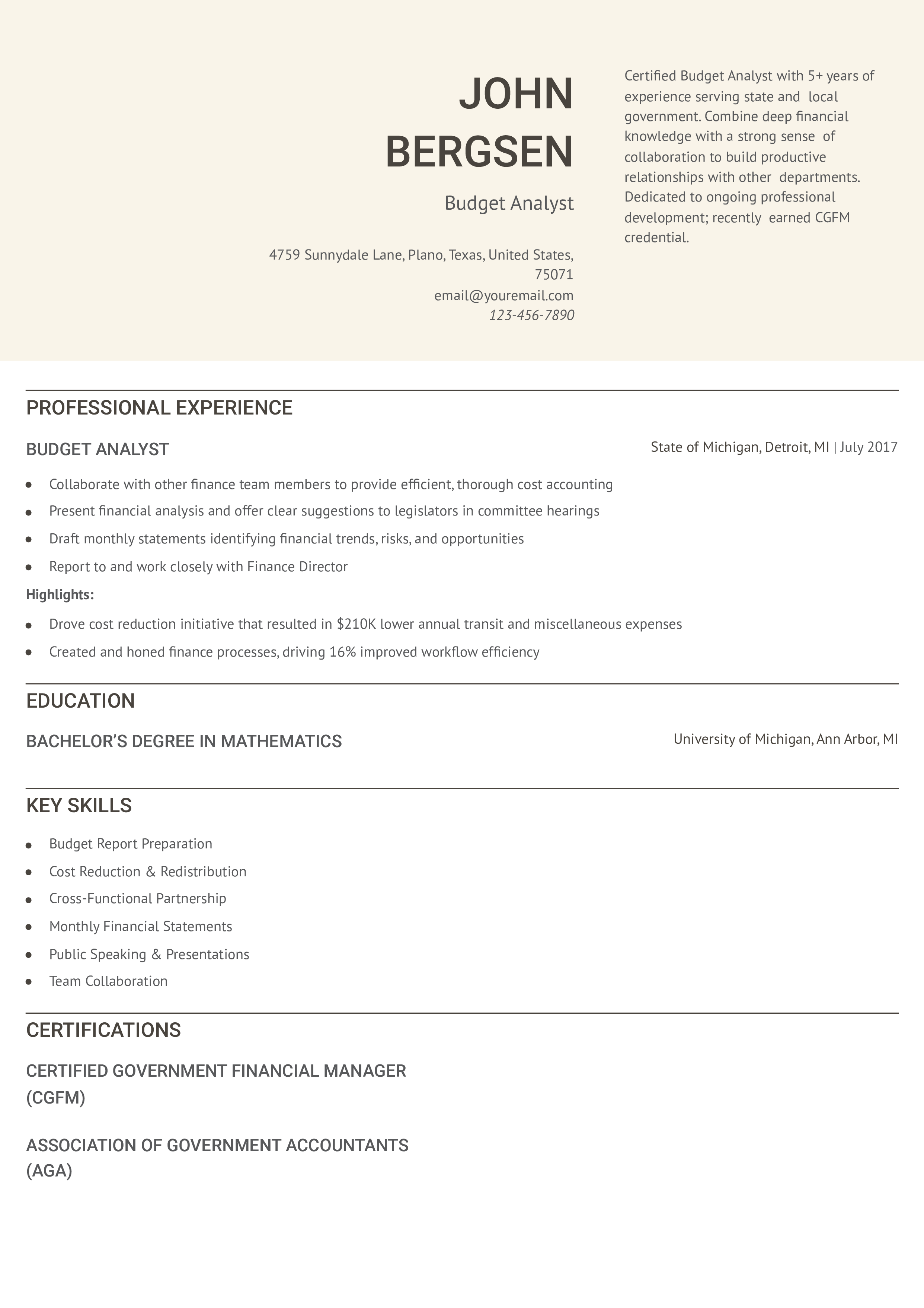 Entry-level Resume