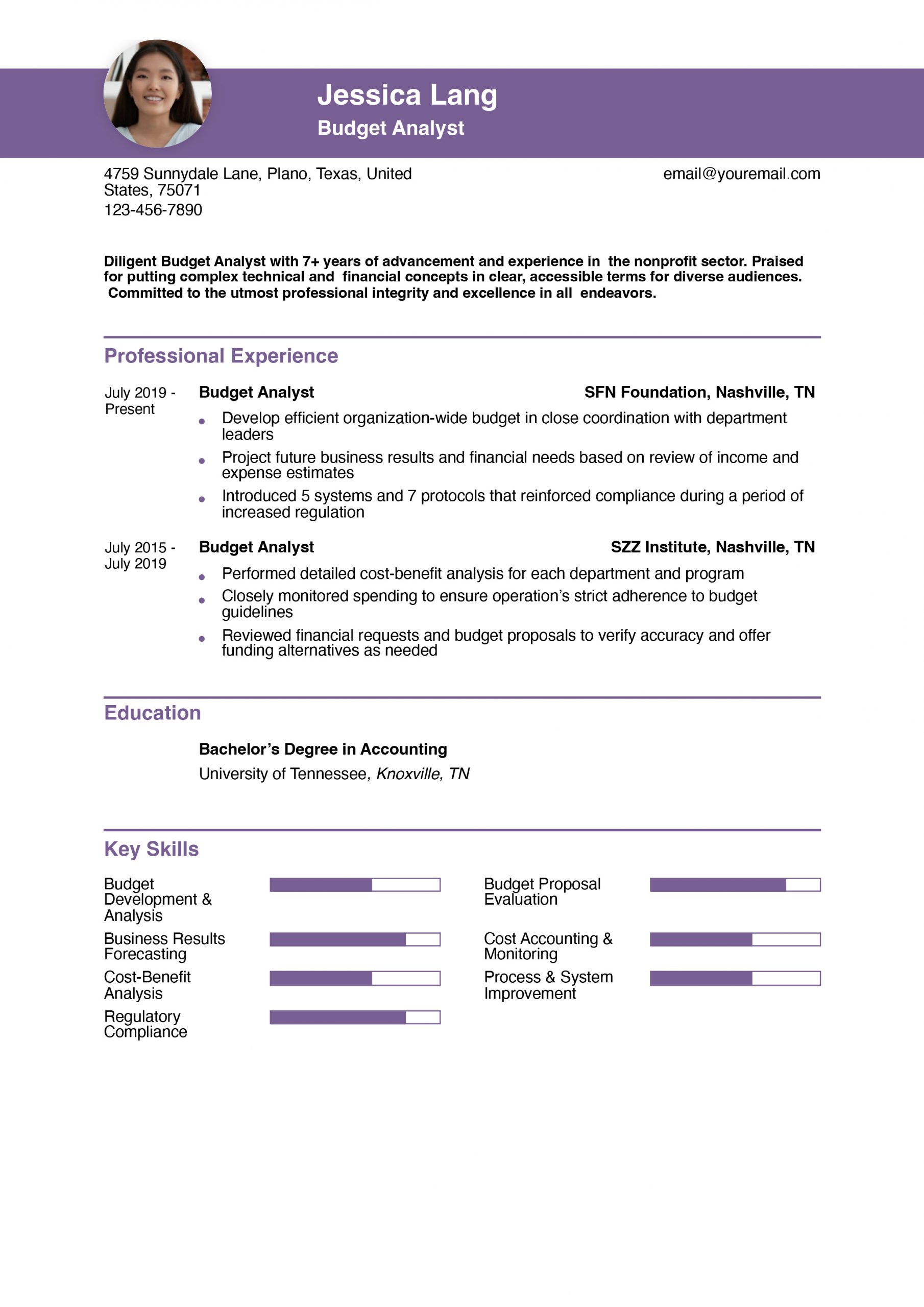 Budget Analyst Resume Examples and Templates for 2025