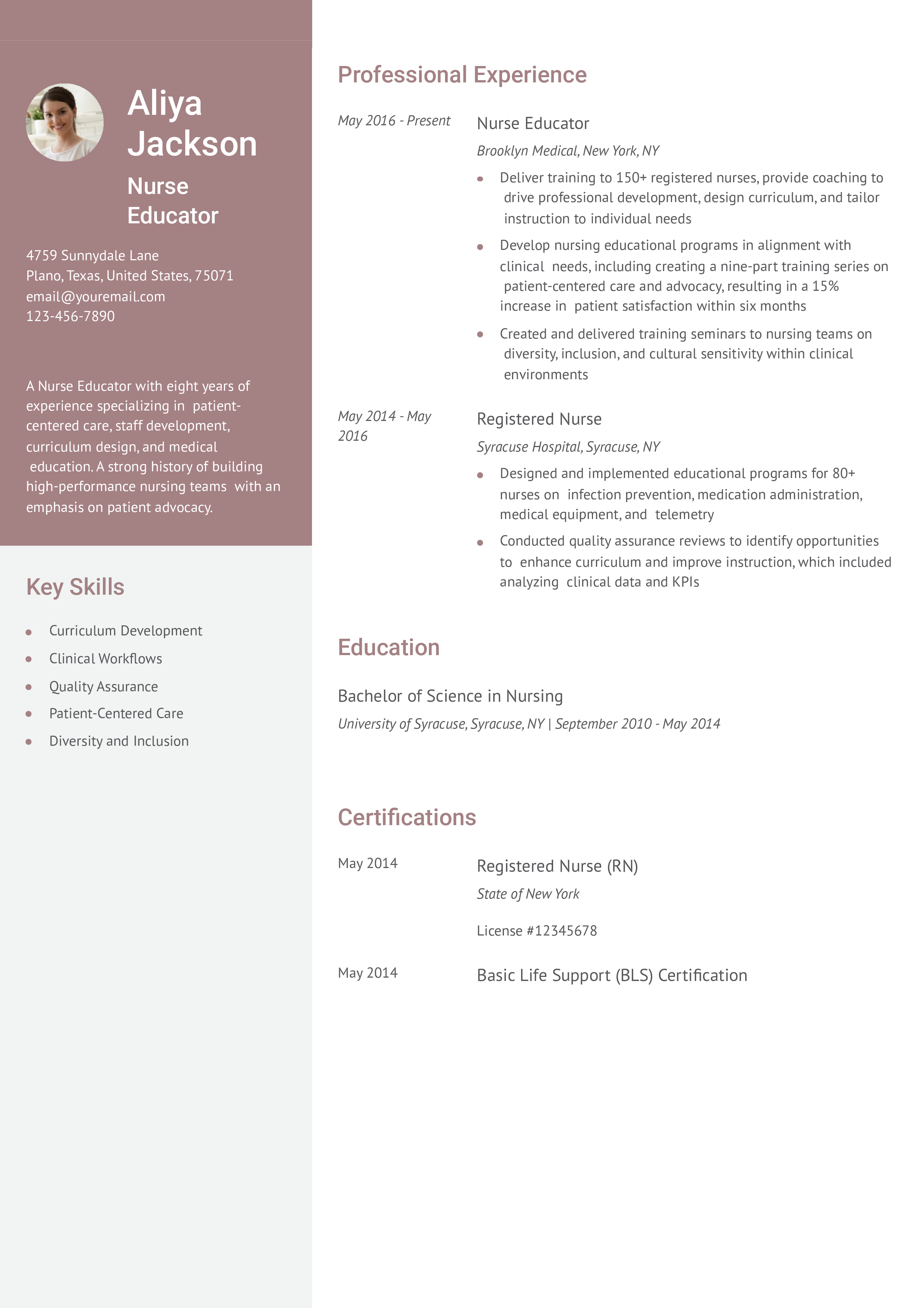 Mid-Career Resume
