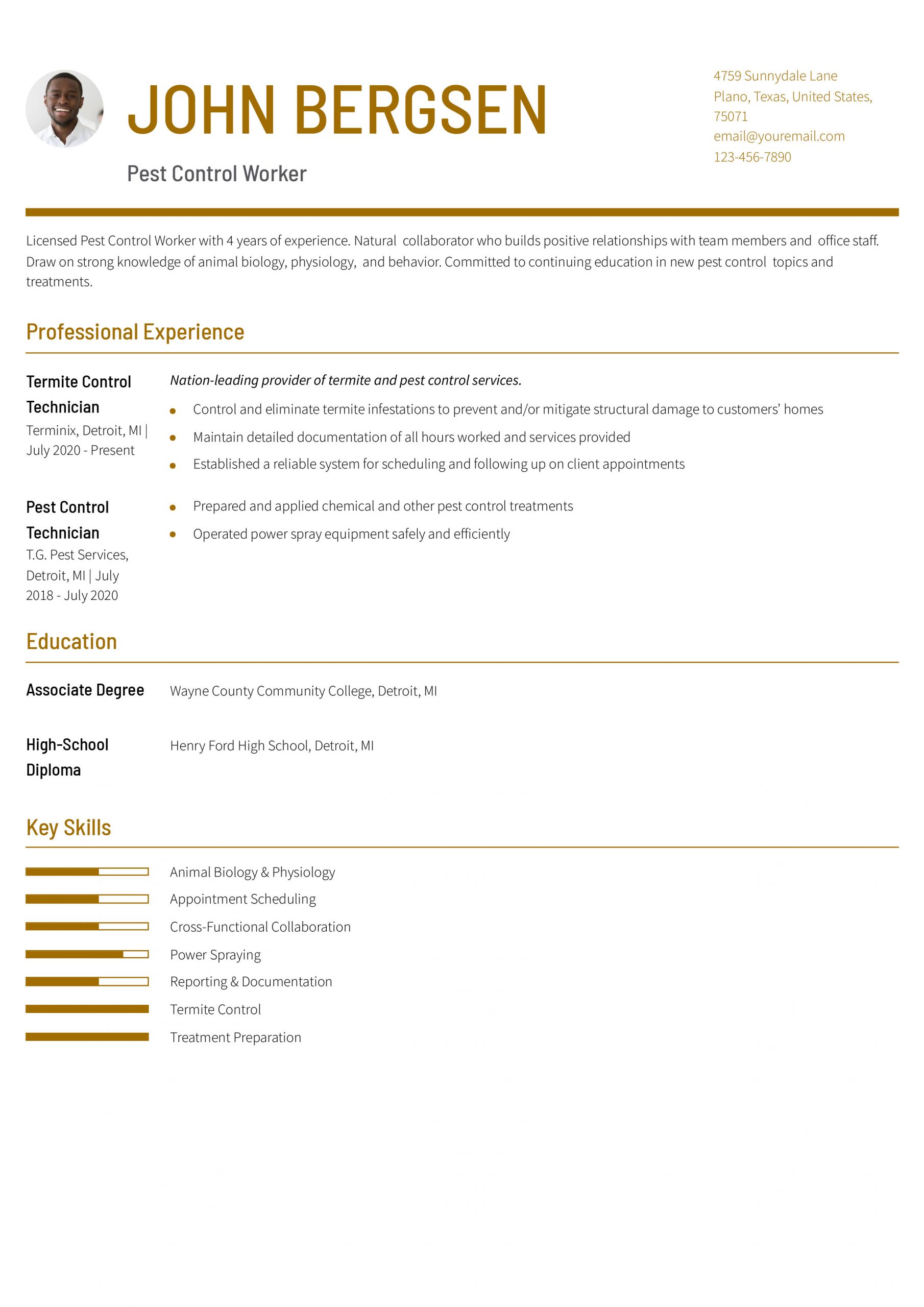 Pest Control Worker Resume Examples and Templates for 2025