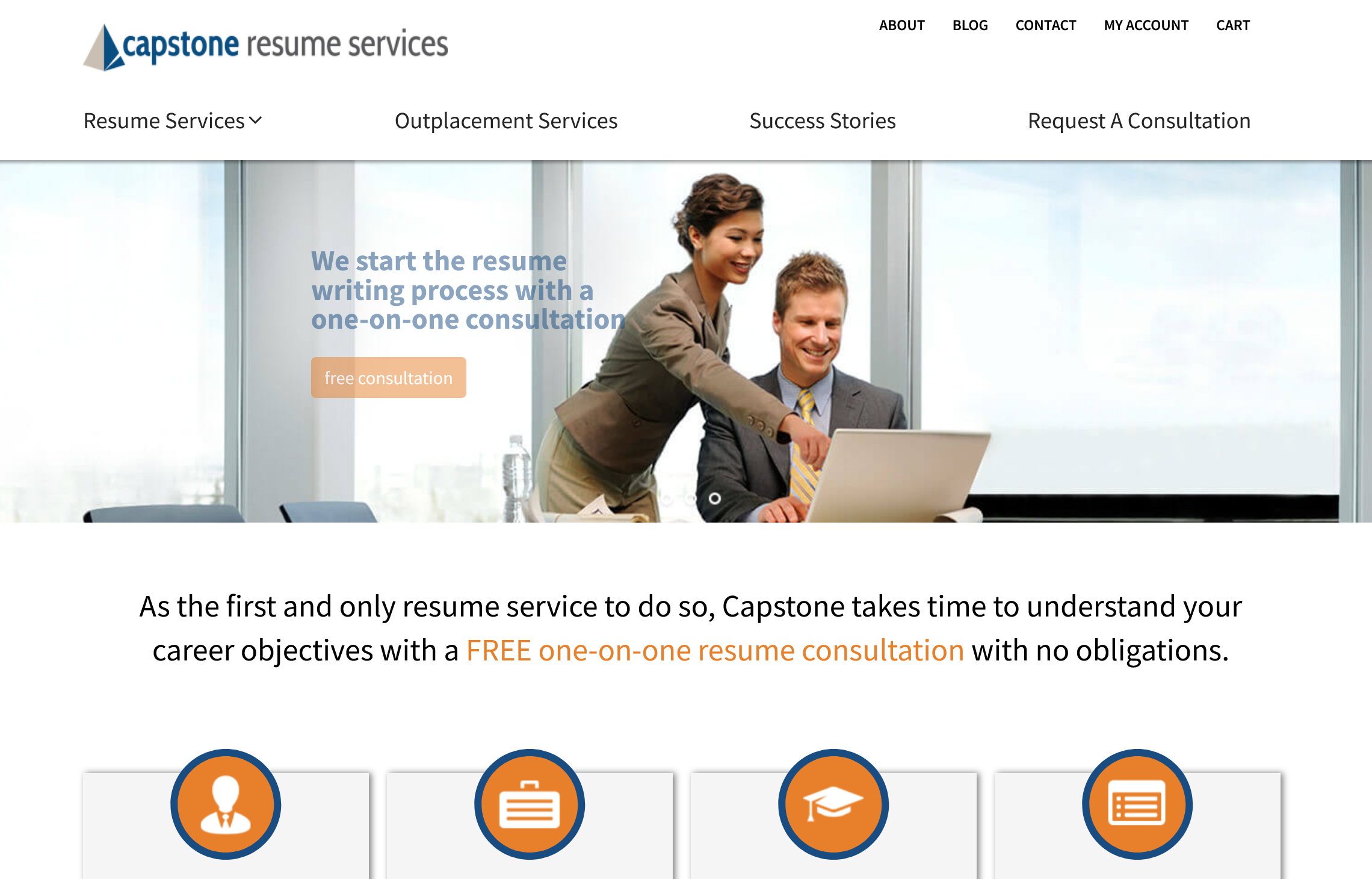 Capstone Resume Services Landing Page