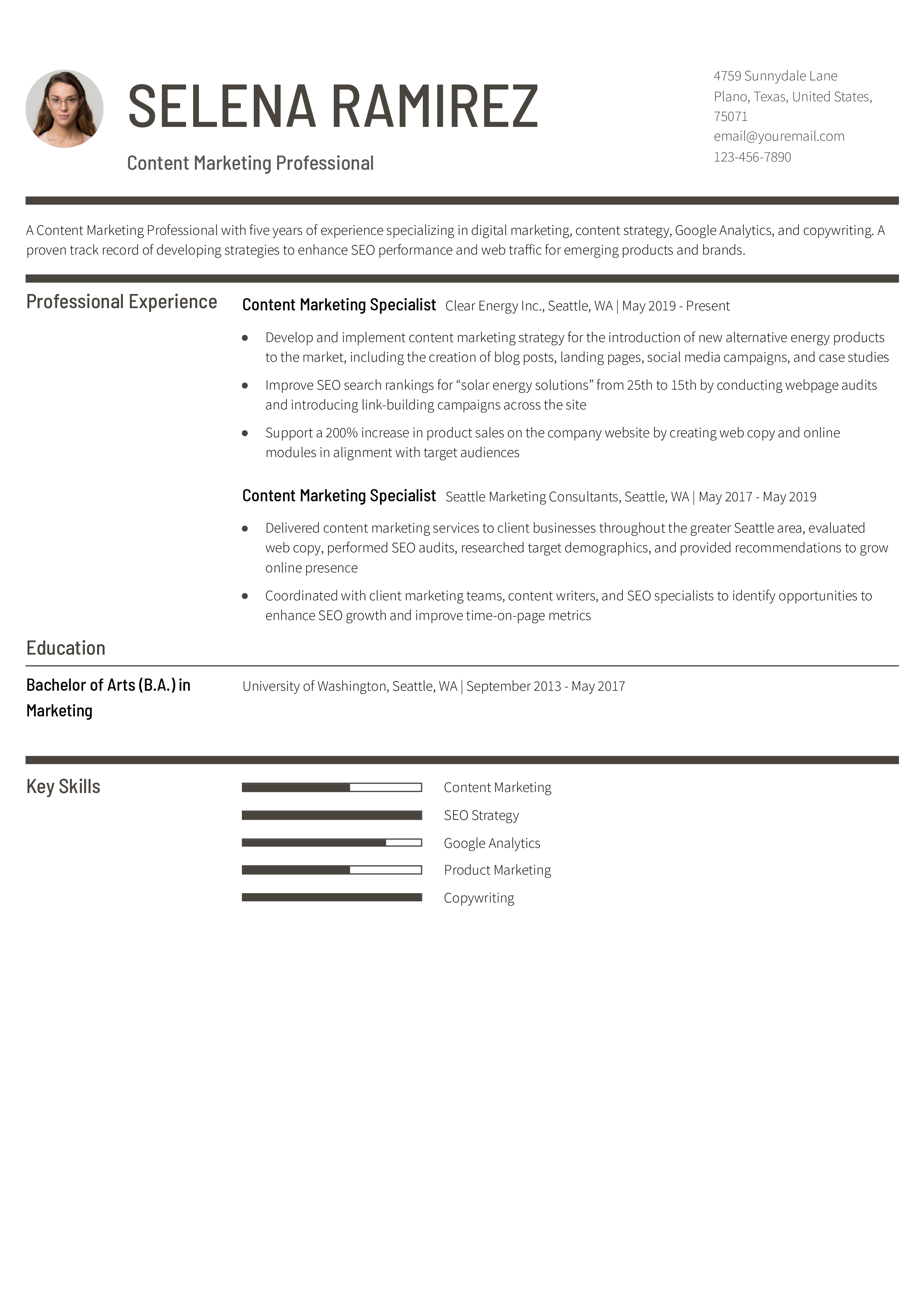 Mid-Career Resume