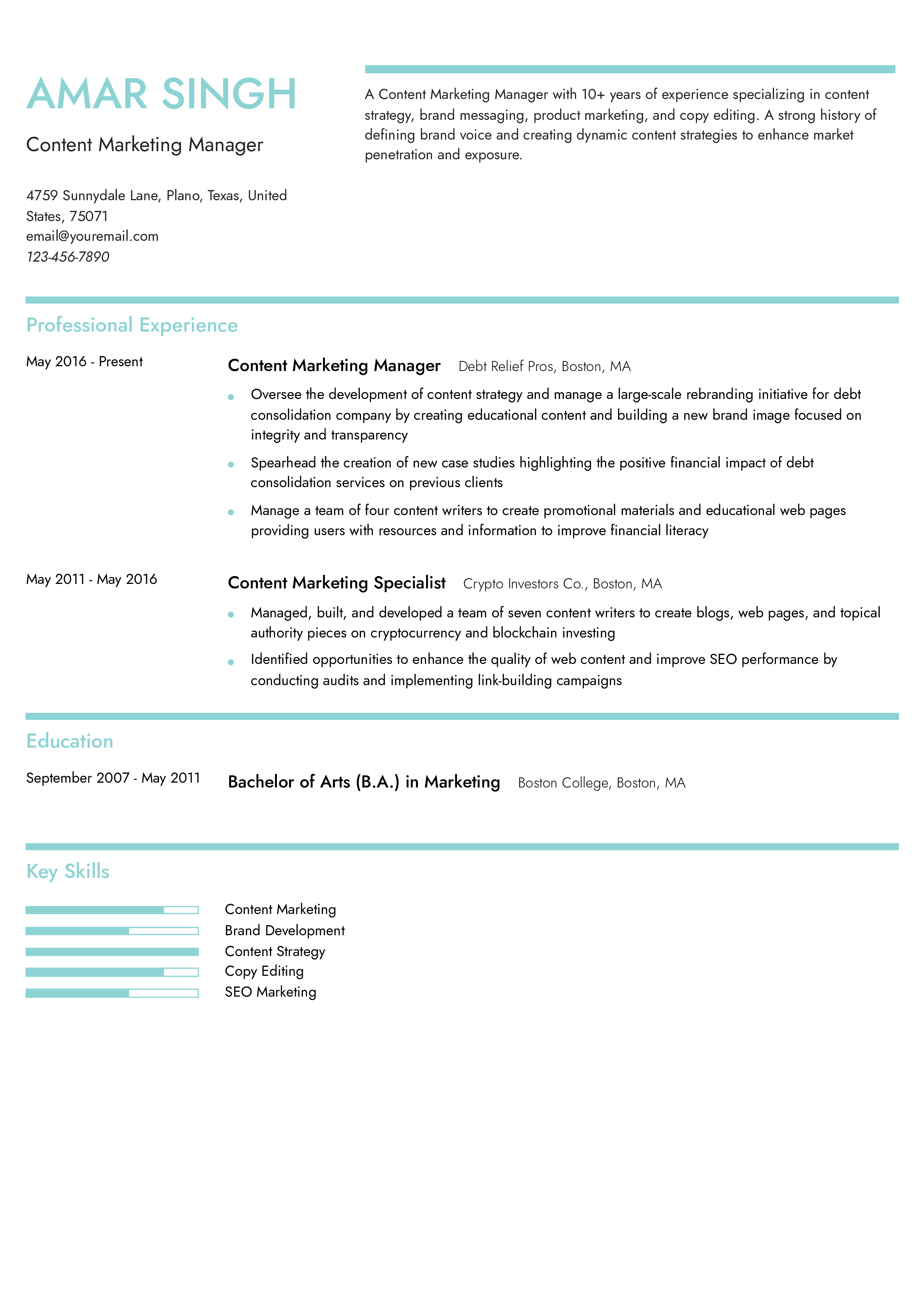 Senior-Level Resume