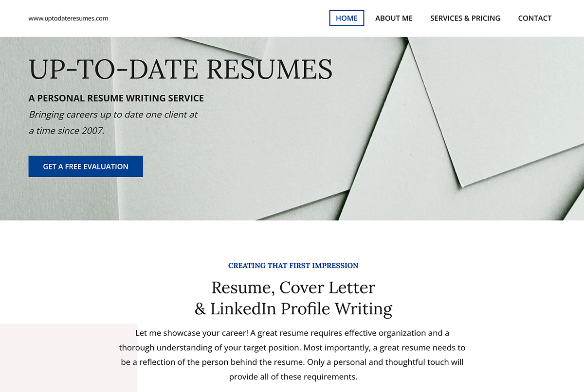 Up-To-Date Resumes Homepage
