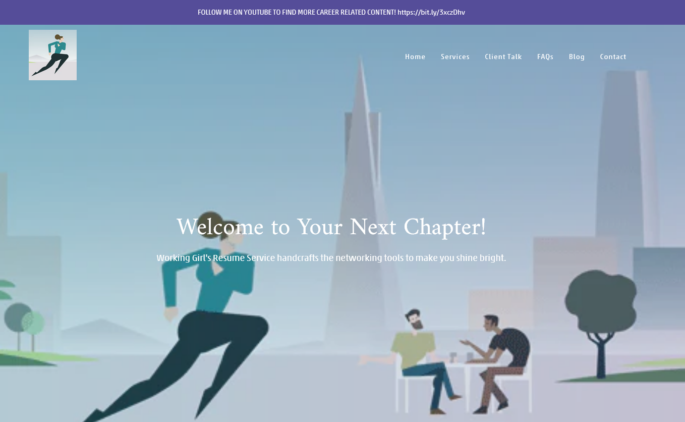 Working Girl's Resume Service Landing Page