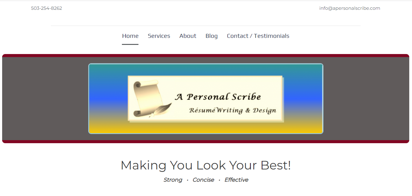 A Personal Scribe Resume Writing & Design Homepage