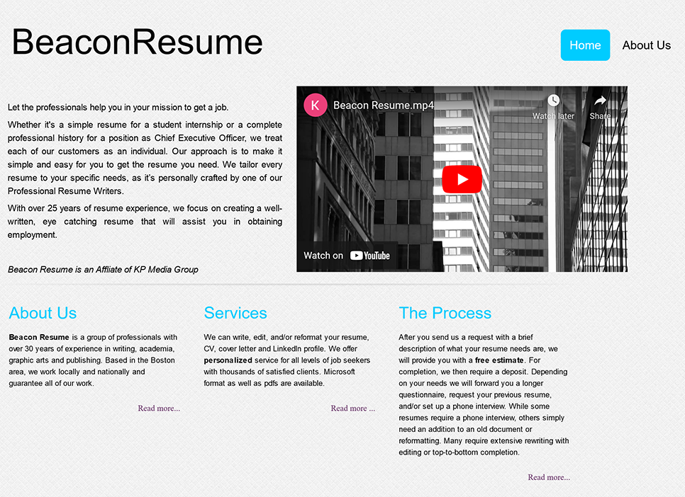 Beacon Resume Homepage