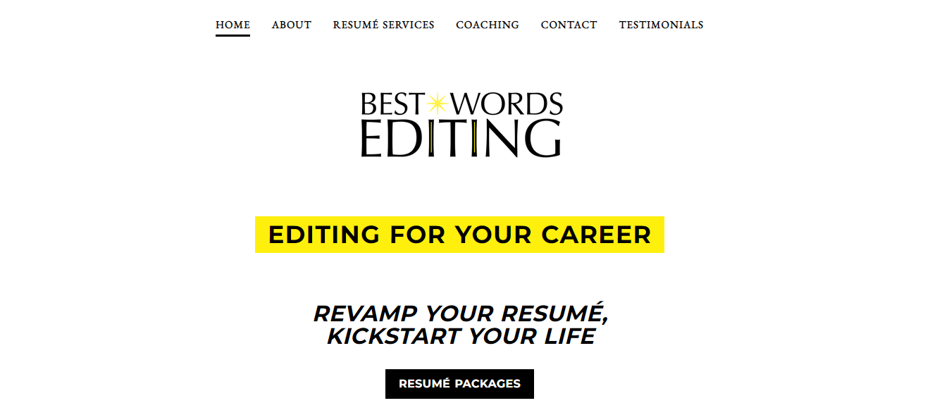 Best Words Editing Homepage
