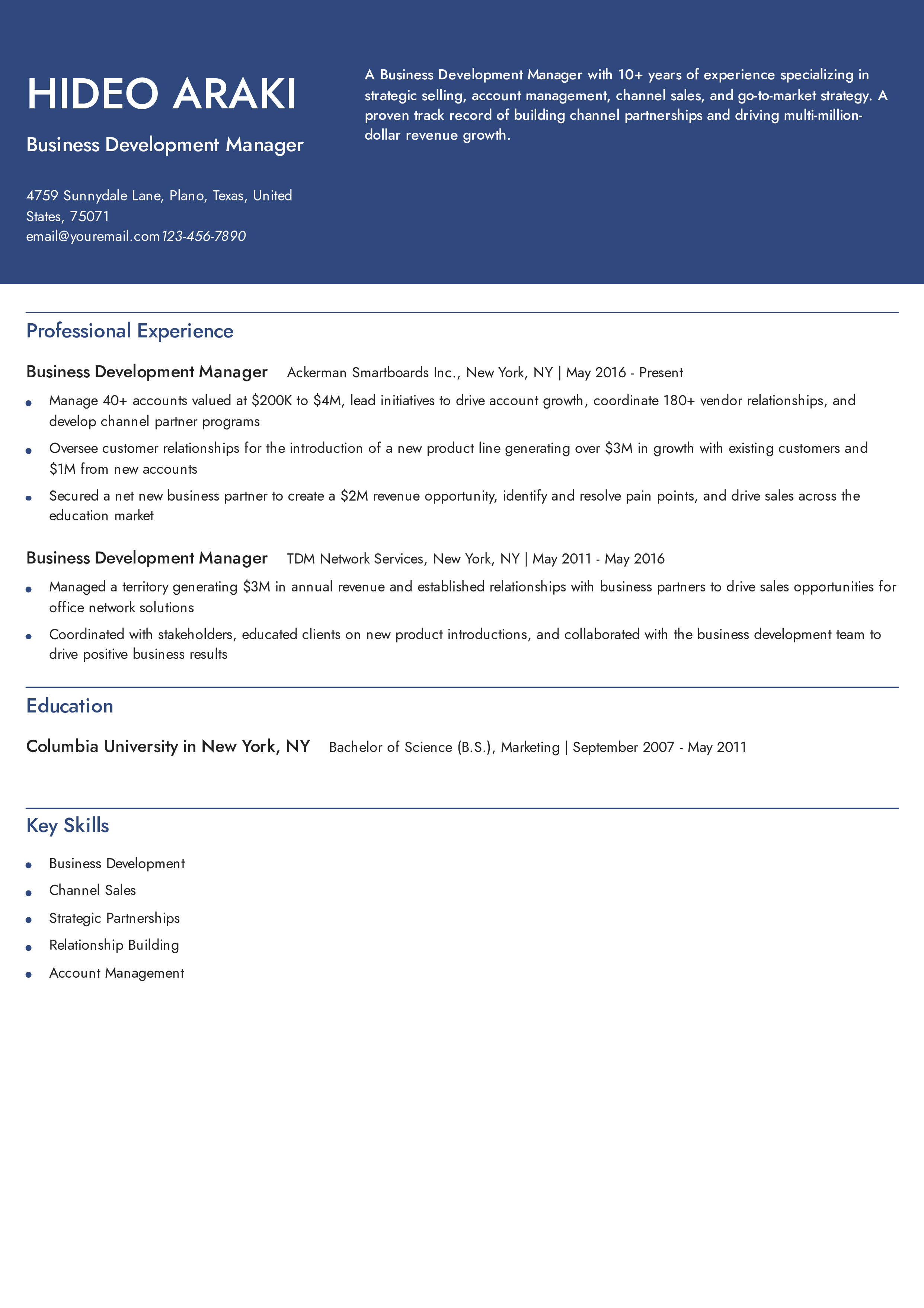 Senior-Level Resume