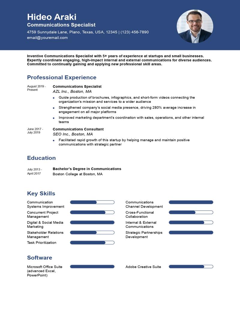 Communications Specialist Resume Examples and Templates for 2024