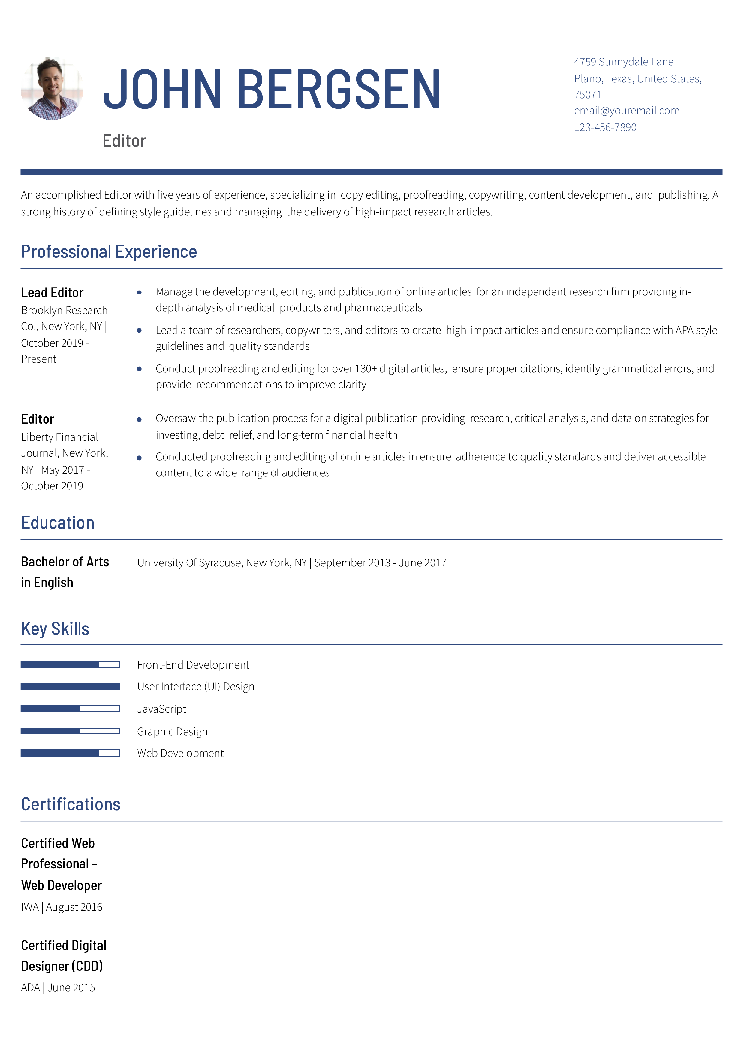 Mid-Career Resume