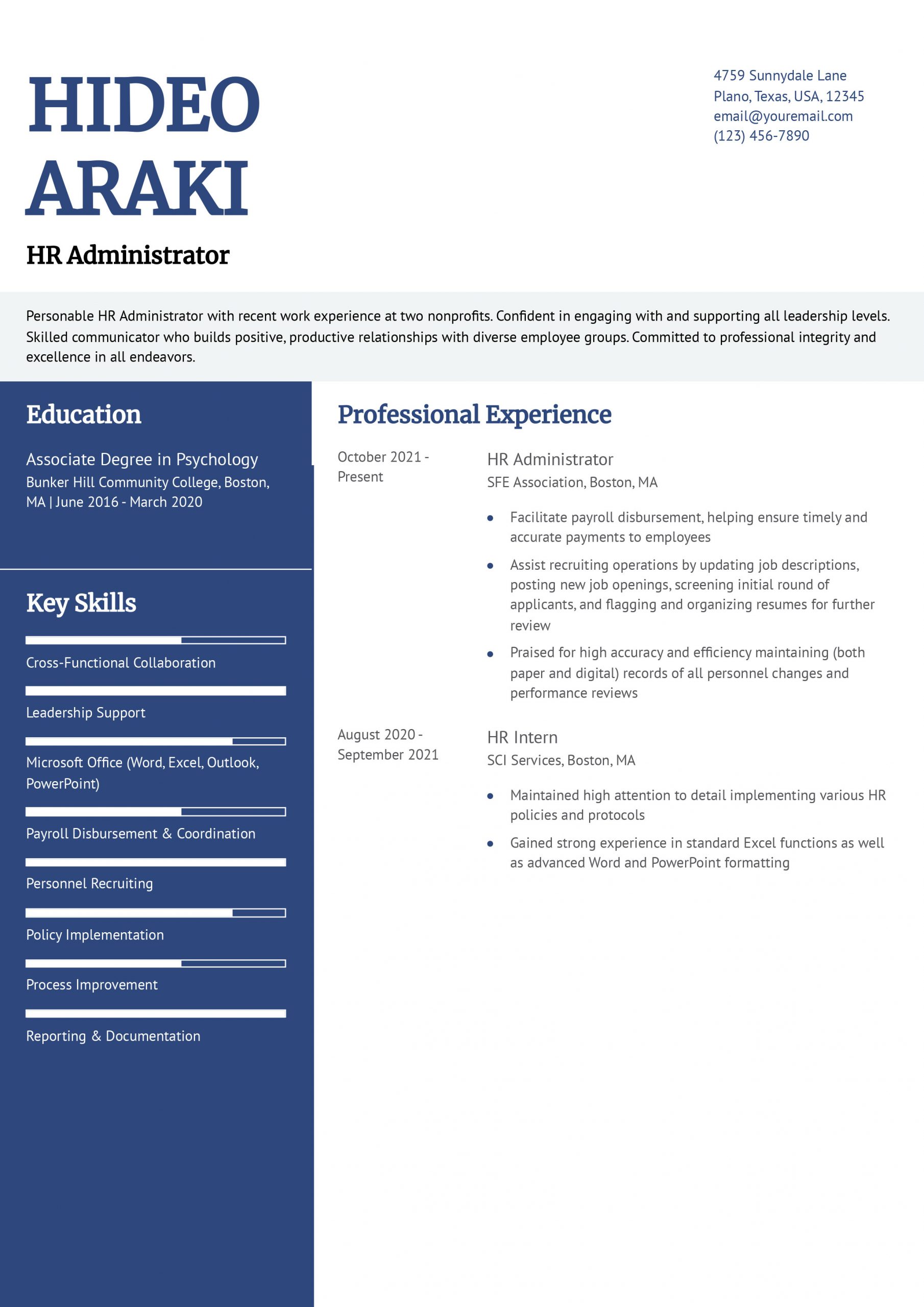 Entry-Level Human Resource Administrator Resume Examples and Templates for 2025