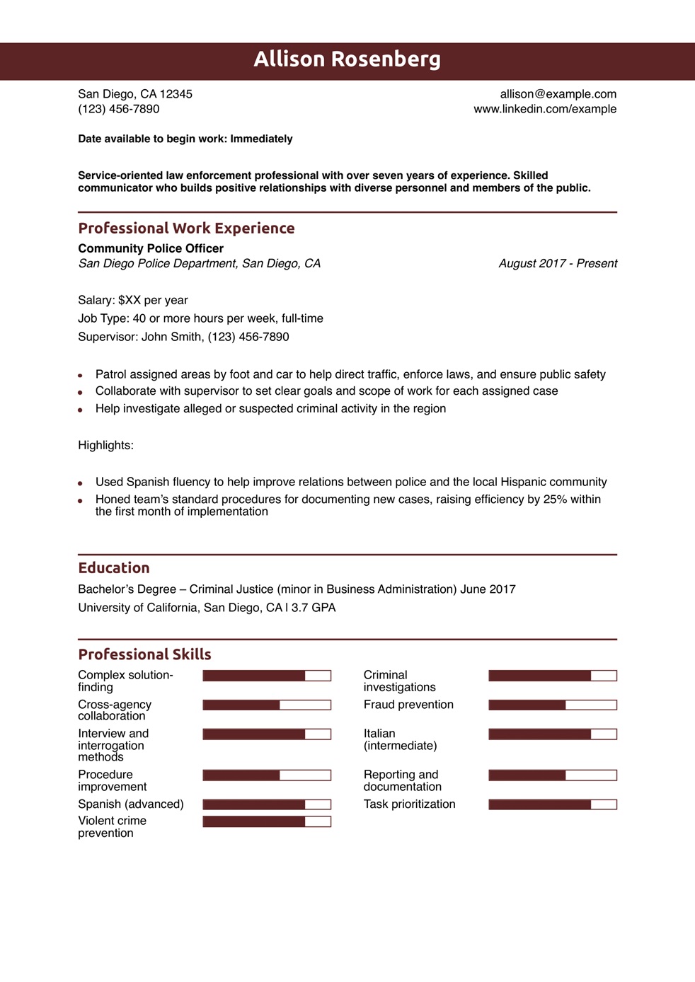 FBI Agent Resume Examples and Templates for 2025