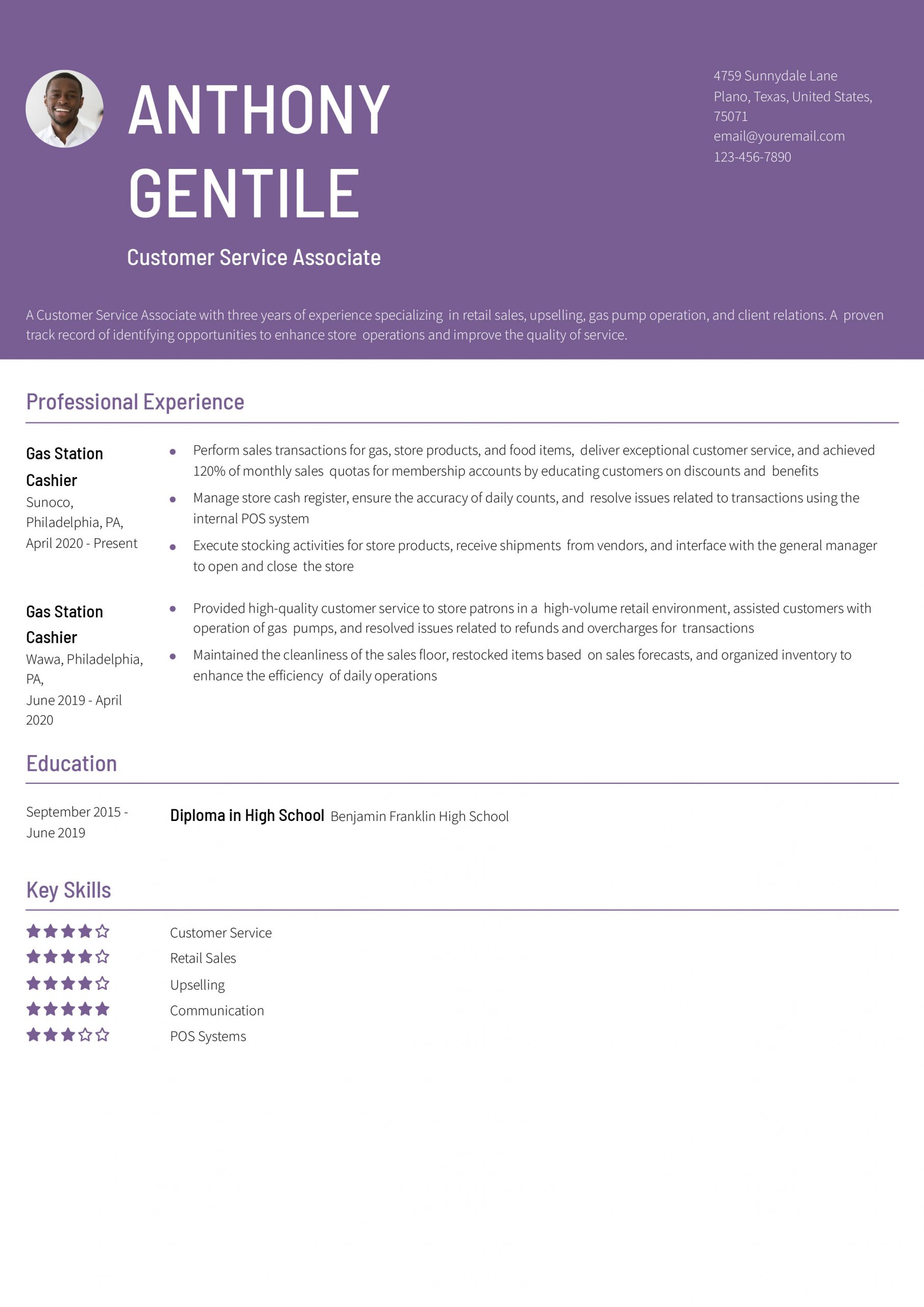 Gas Station Cashier Resume Examples and Templates for 2025