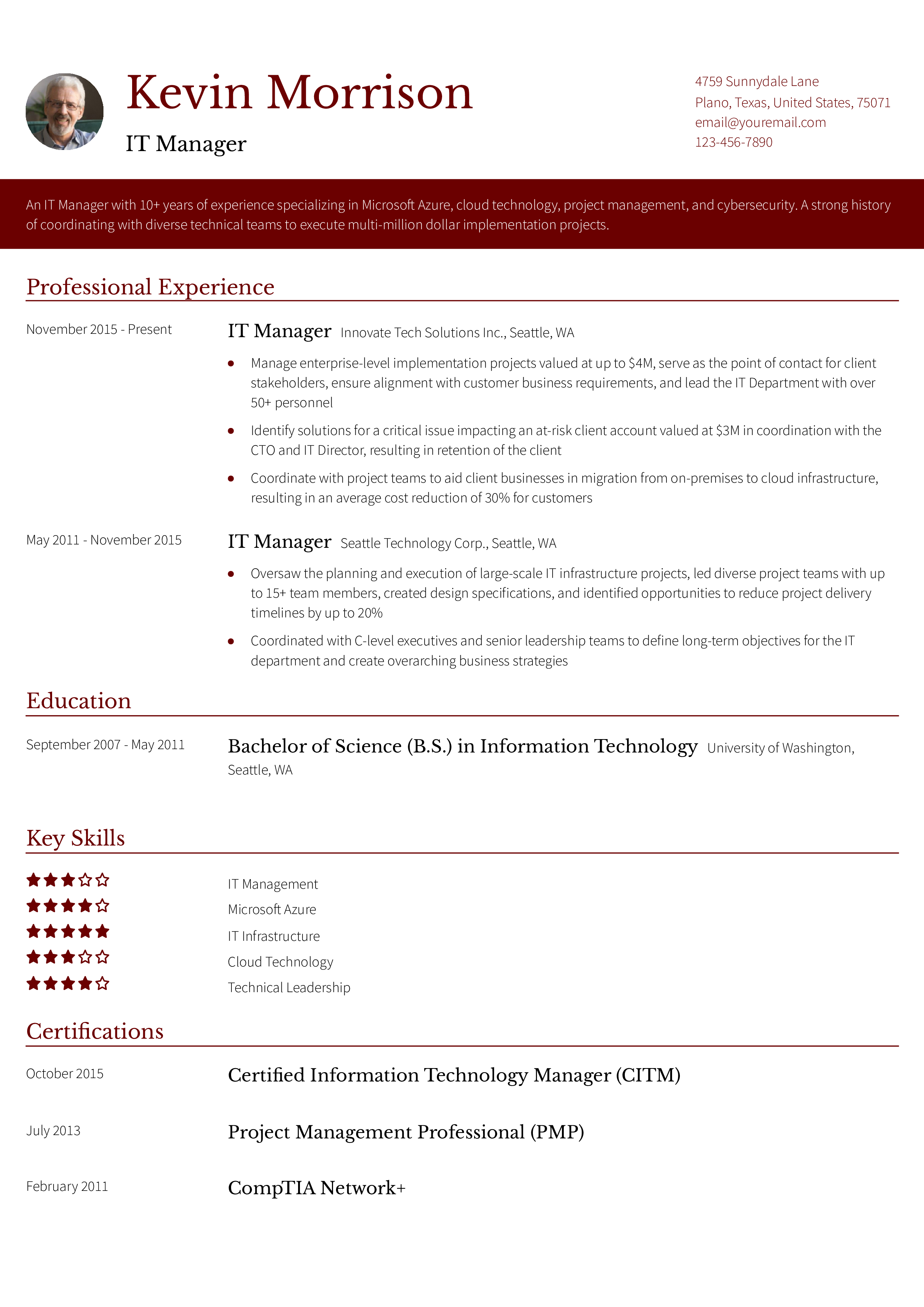 Senior-level Resume