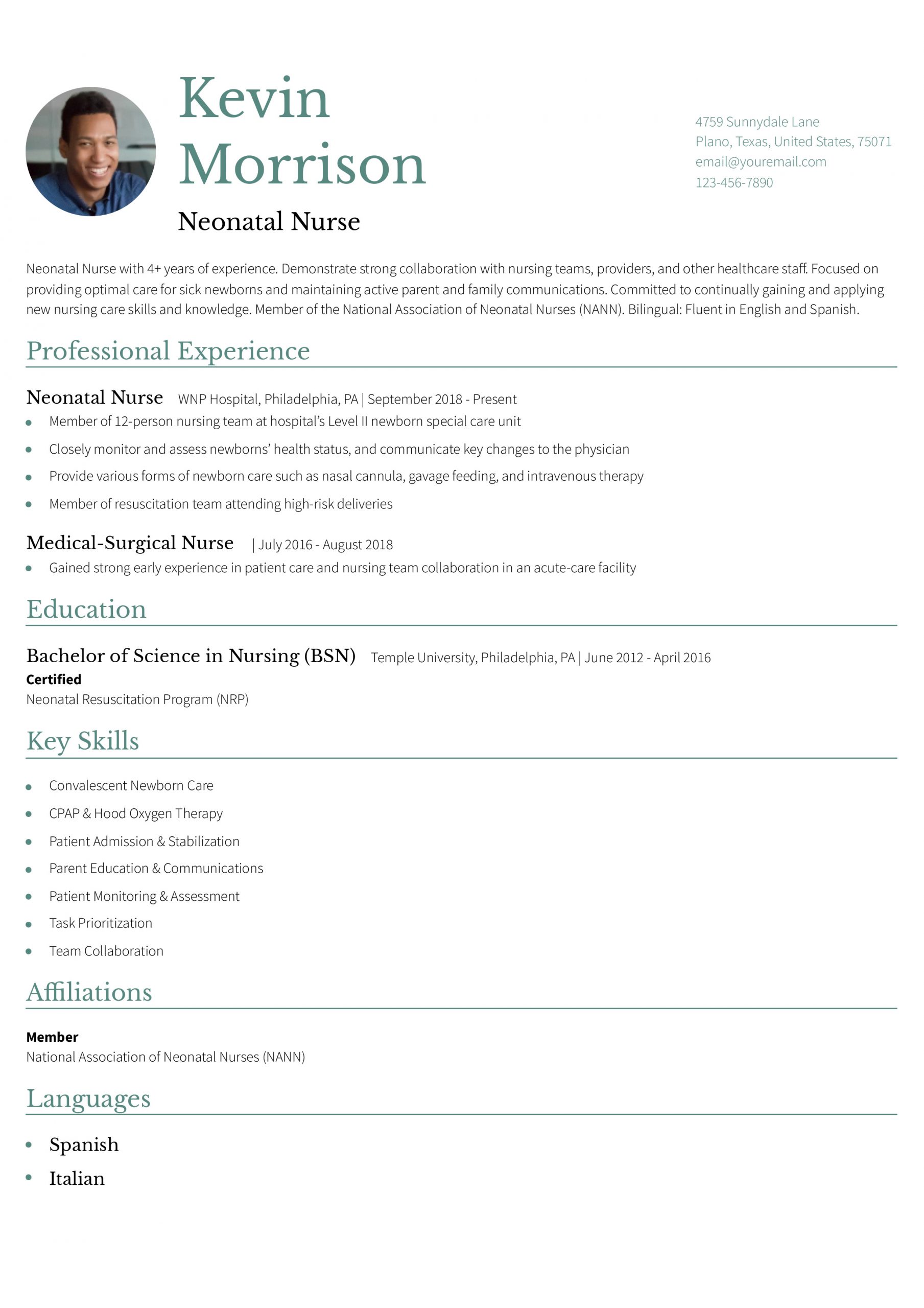Neonatal Nurse Resume Examples and Templates for 2025