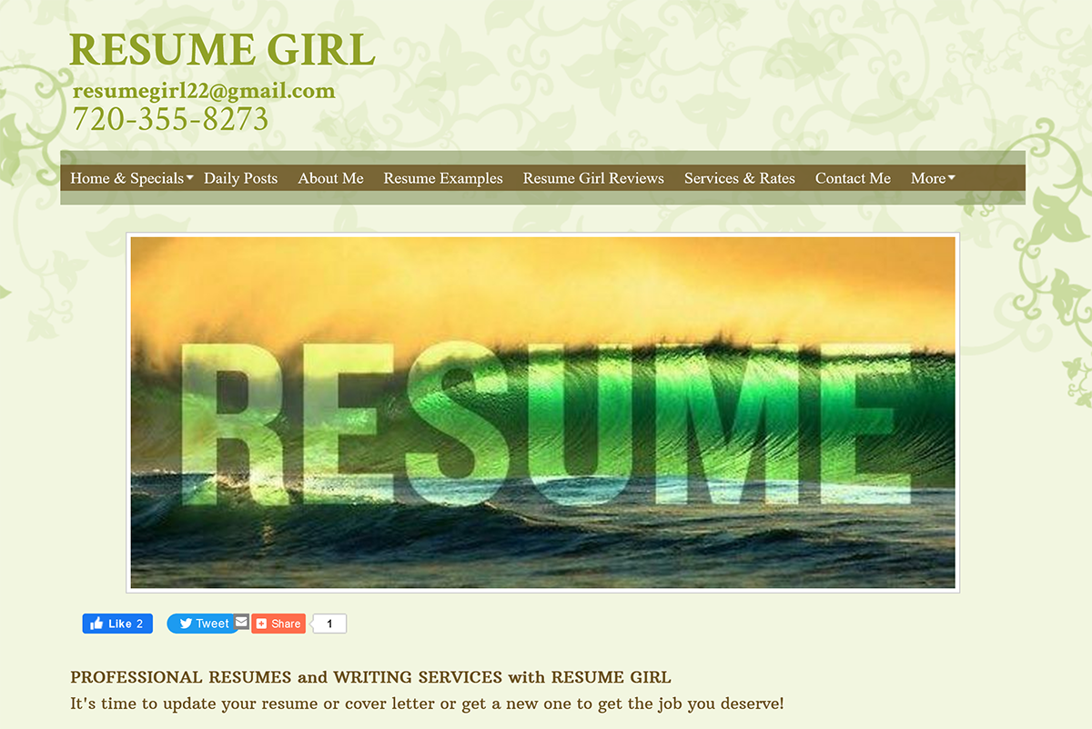 Resume Girl Homepage