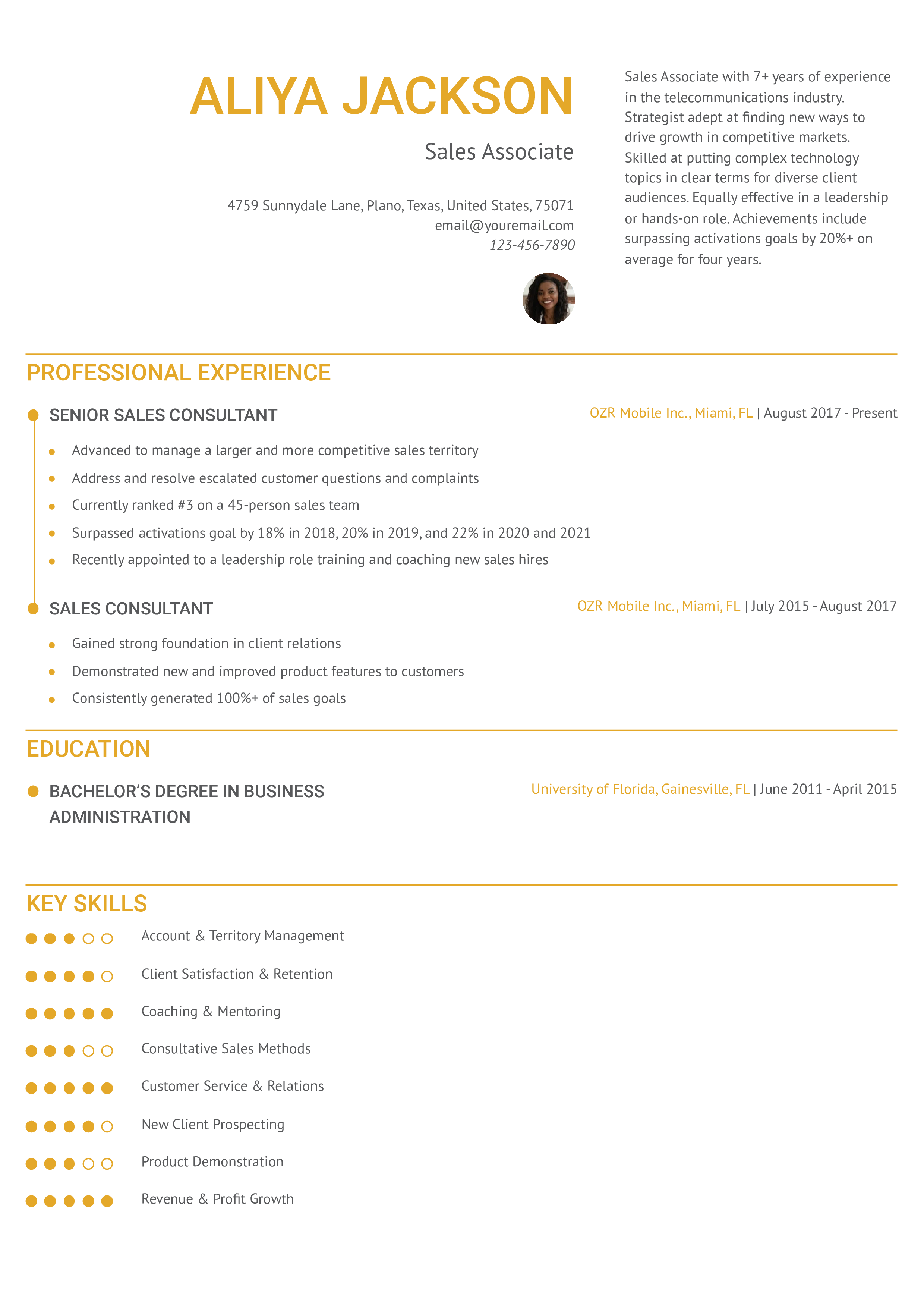 Senior-Level Resume