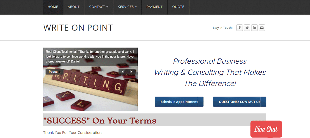 Write On Point Homepage