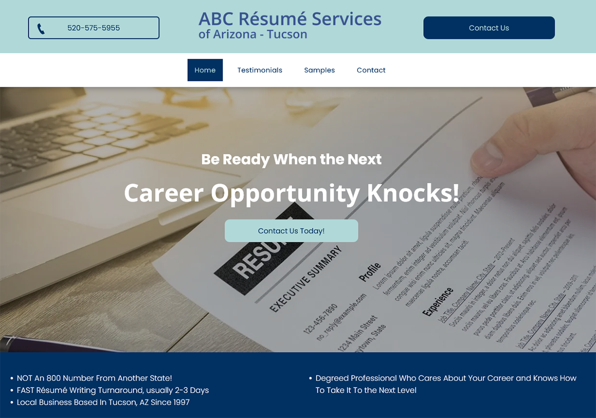 ABC Resume Services Homepage