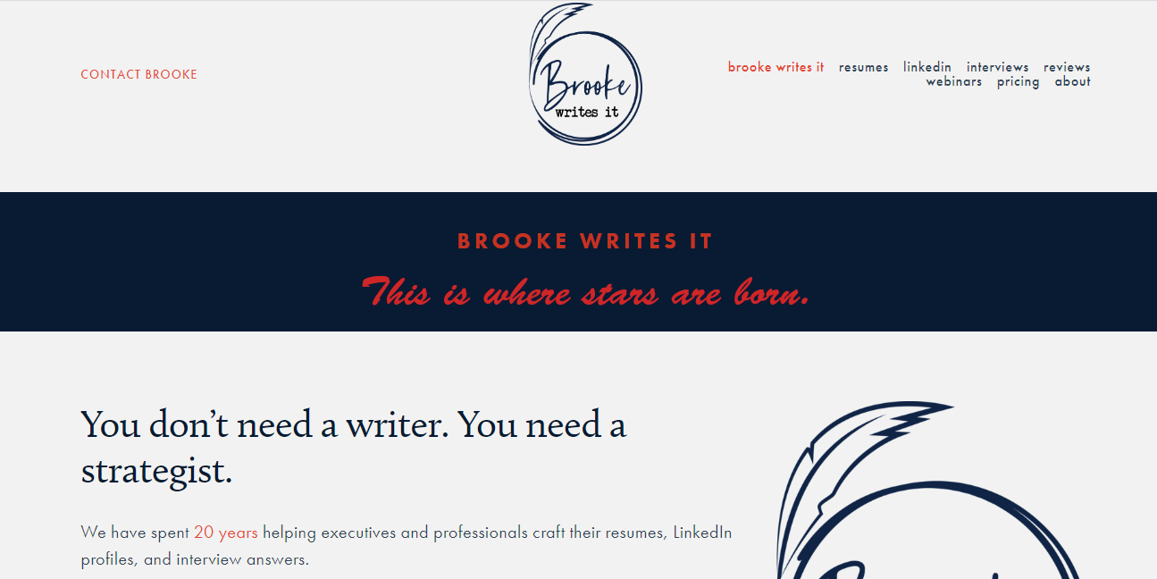 Brooke Writes It Homepage