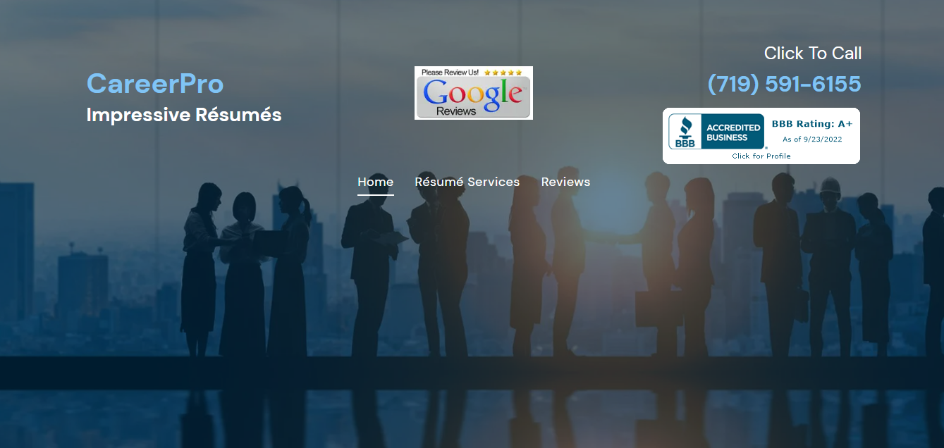 CareerPro Impressive Resumes Homepage