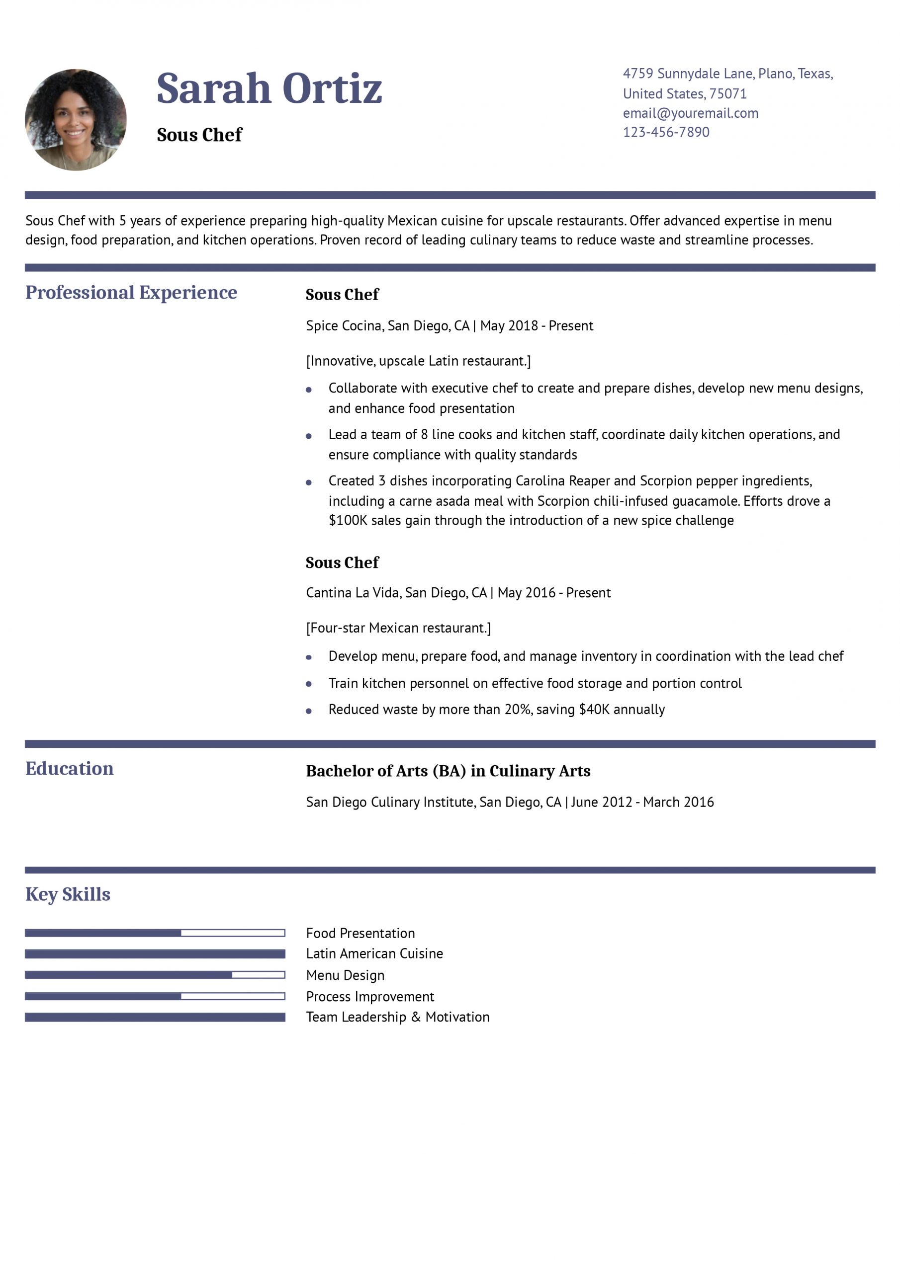 Culinary Resume Examples and Templates for 2025