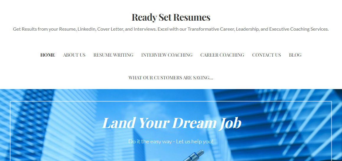 Ready Set Resumes Homepage