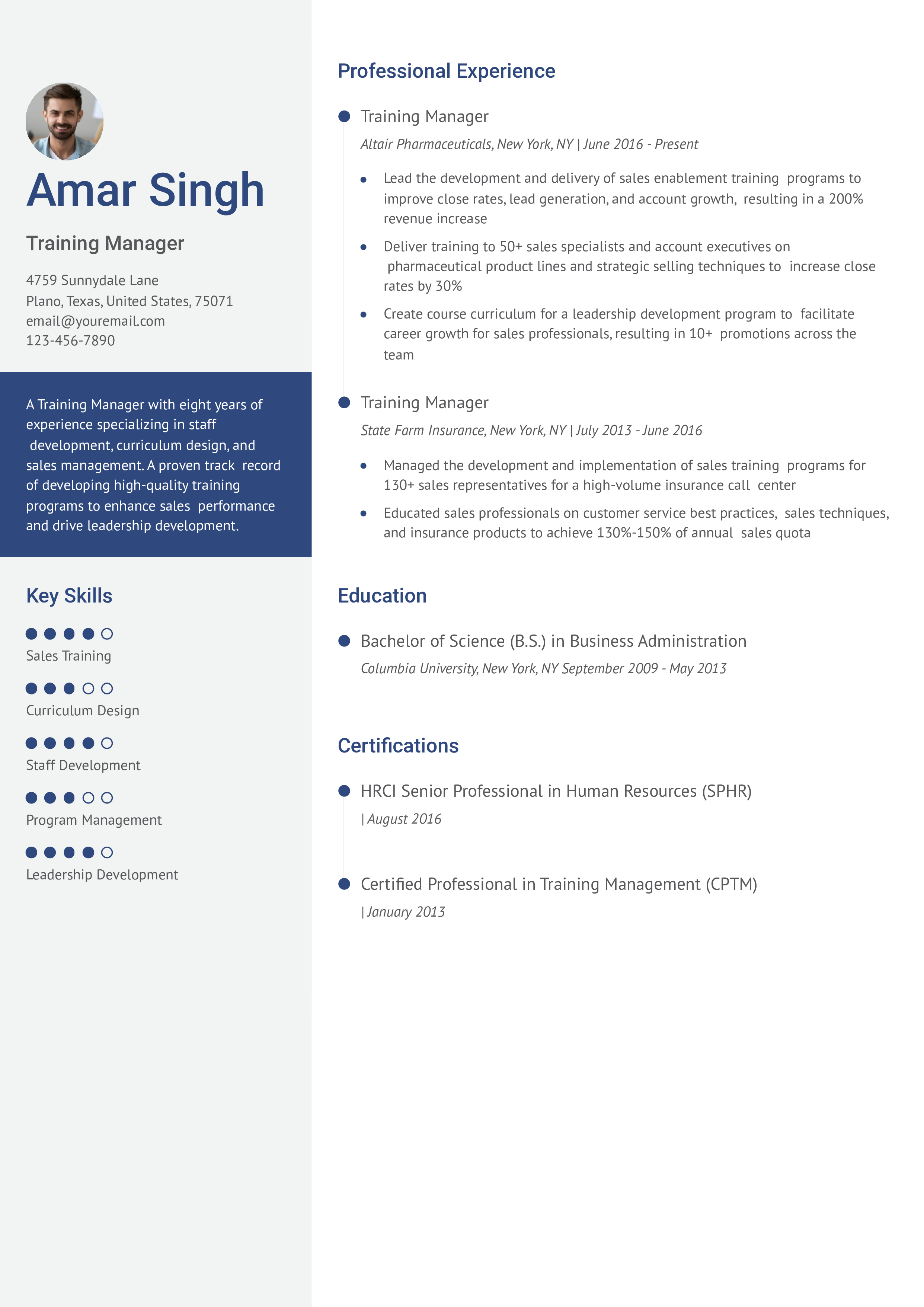 Mid-career Resume