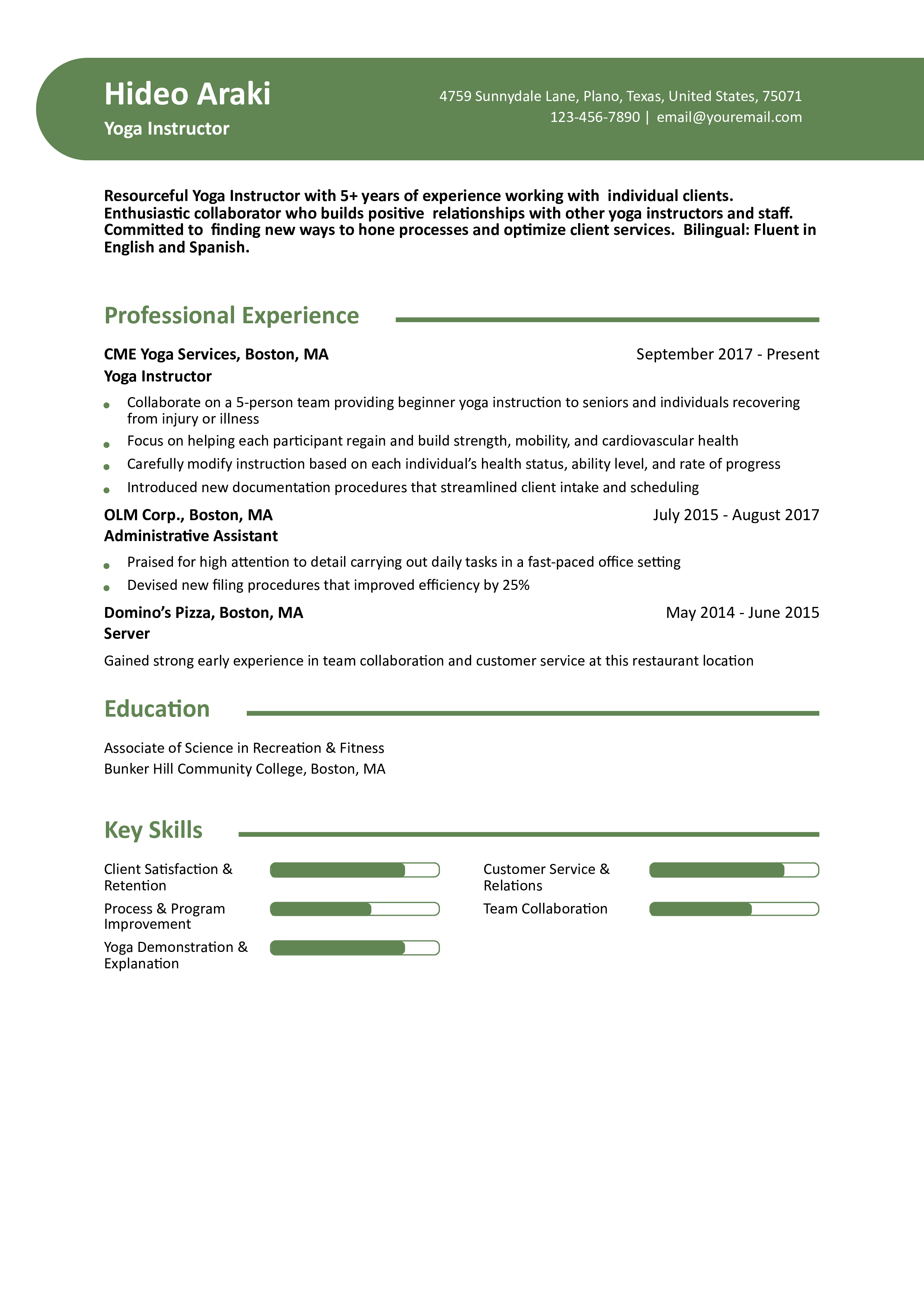 Mid-career Resume