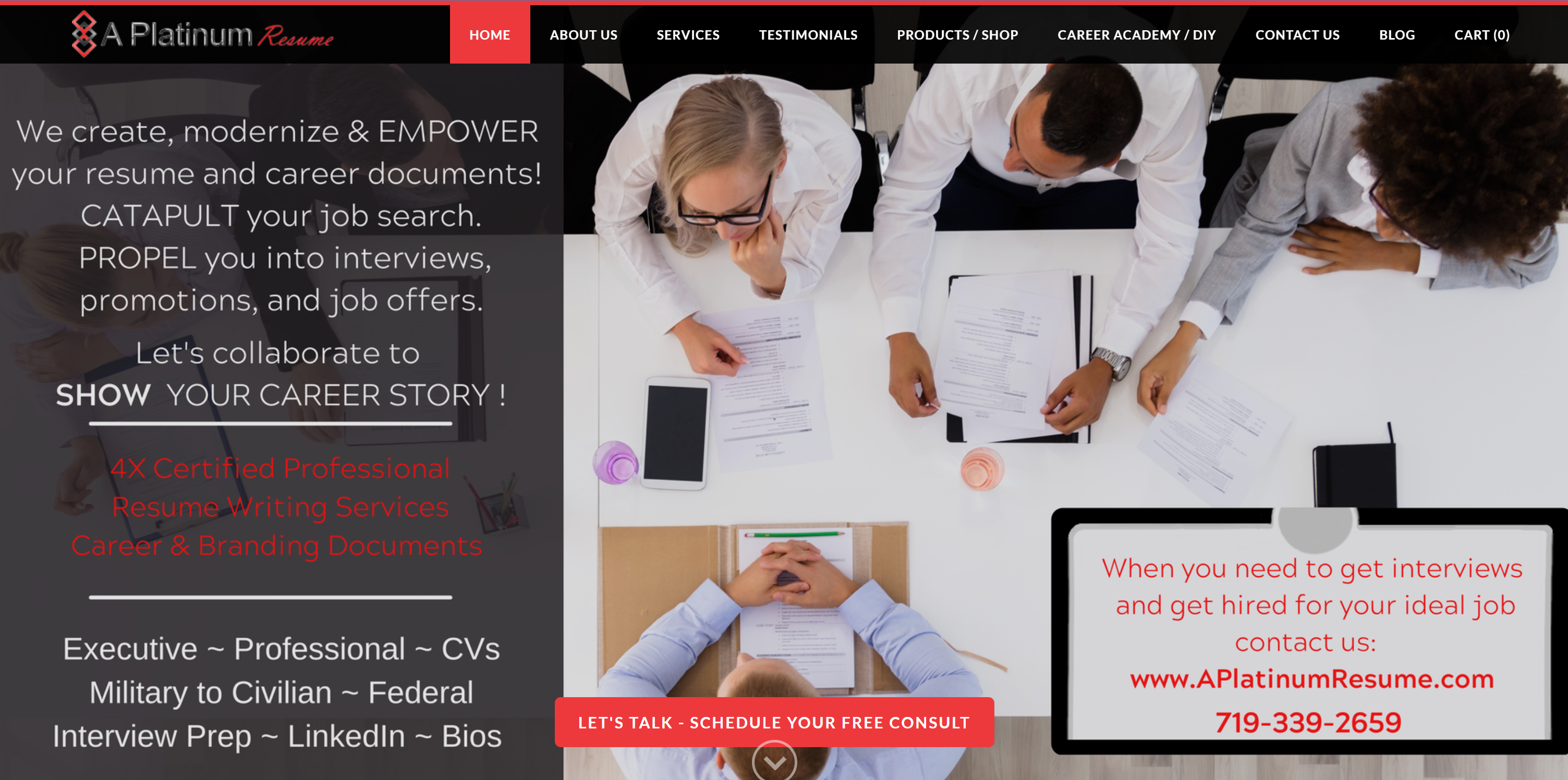 A Platinum Resume Homepage