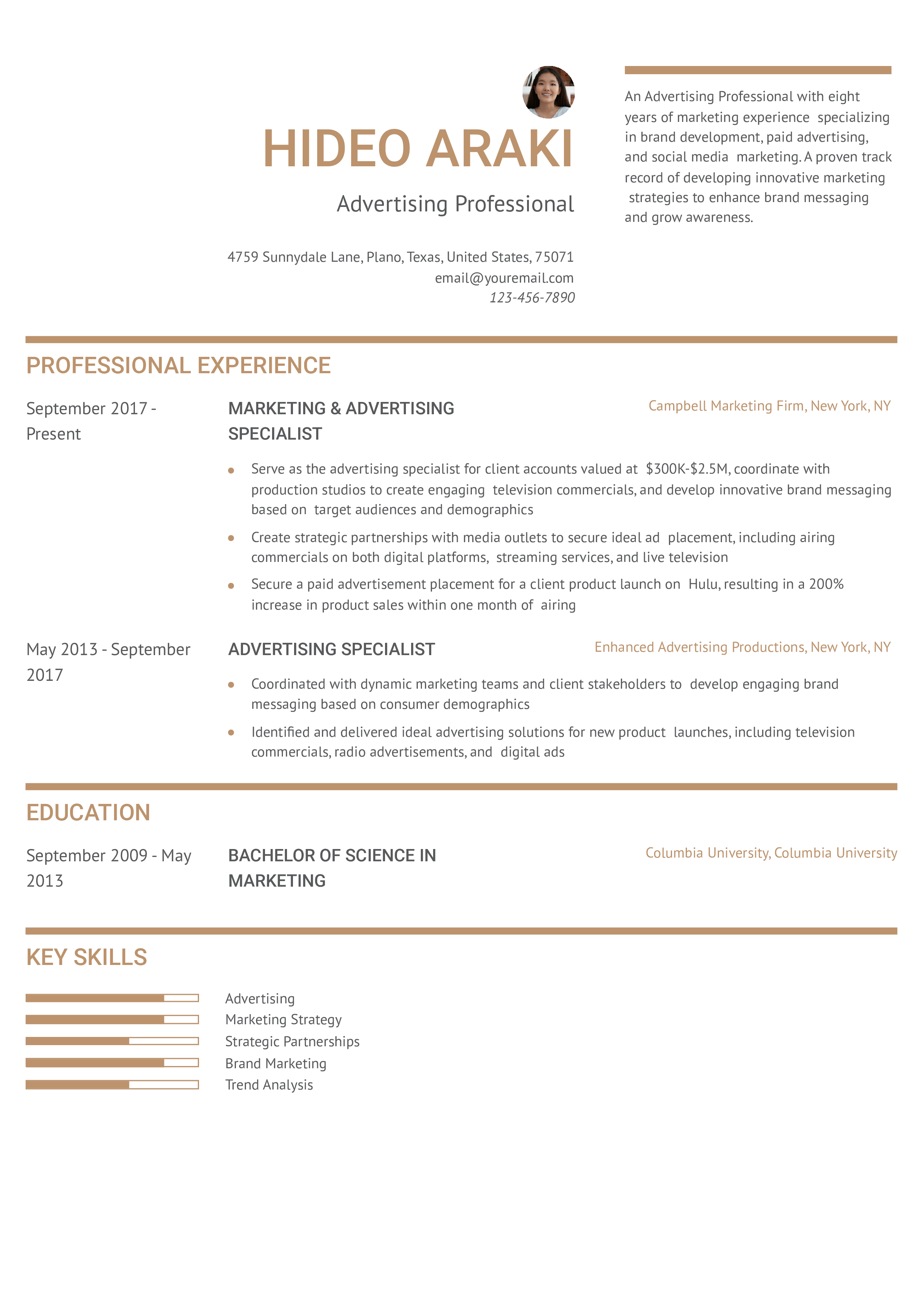 Mid-career Resume