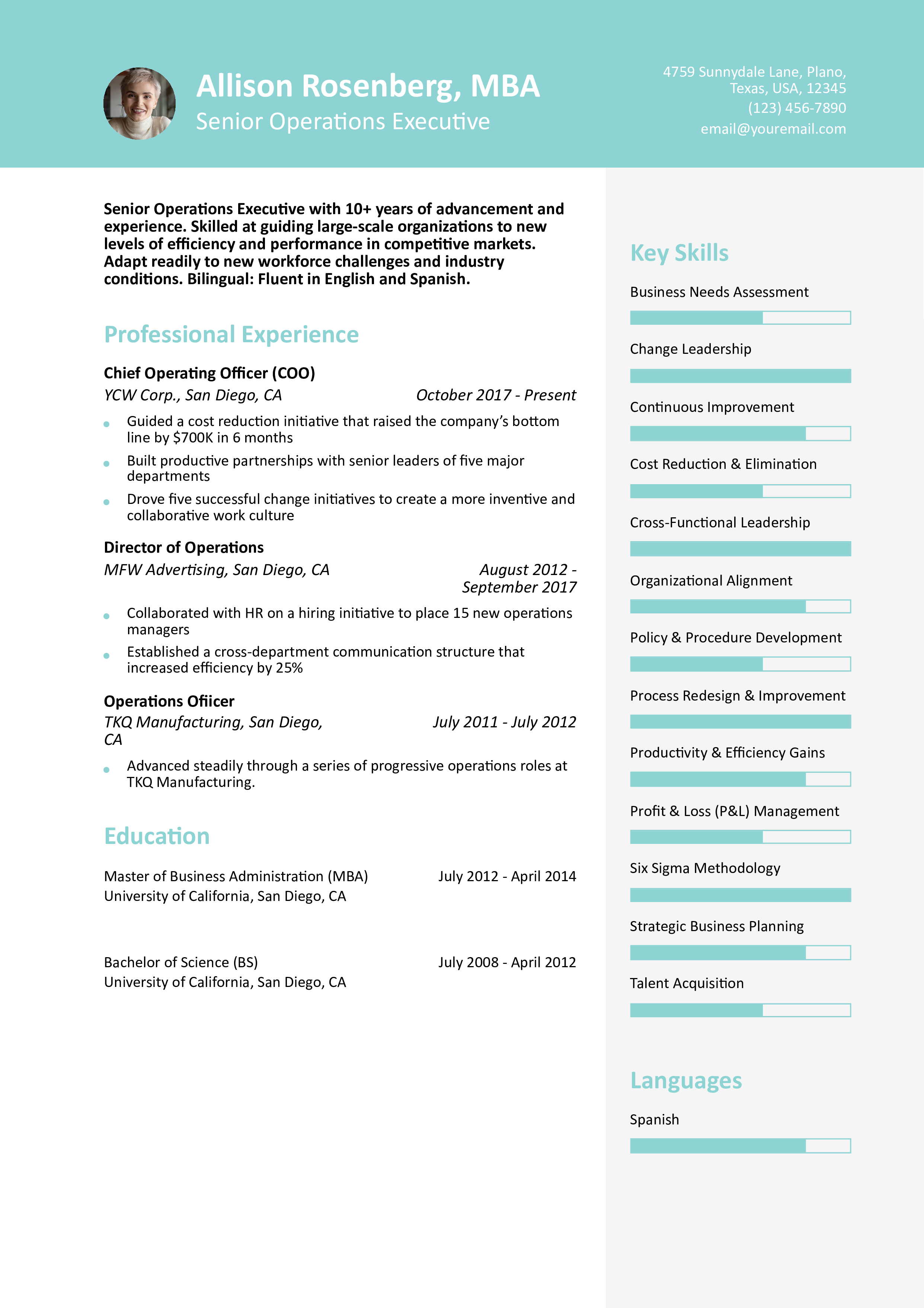 Mid-Career Resume